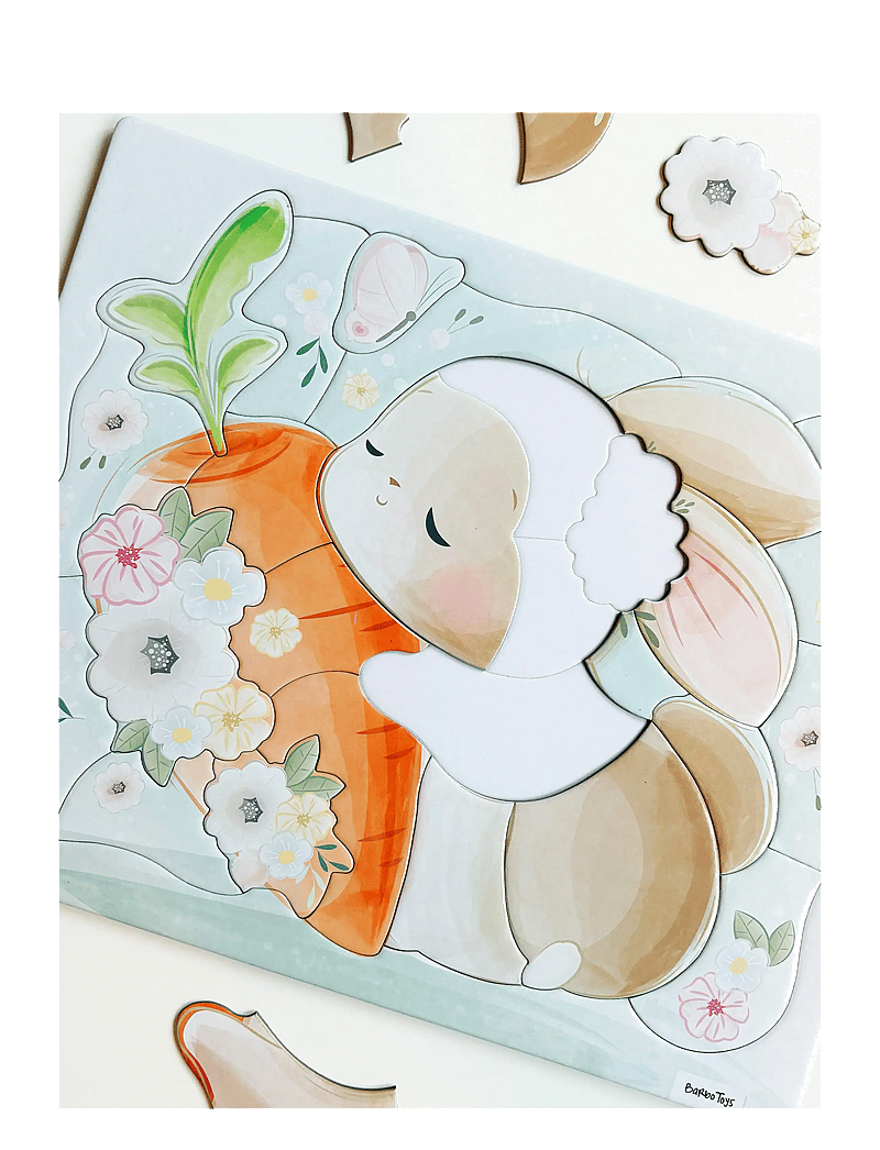 Barbo Toys - Frame Cardboard Puzzle - Rabbit - classic puzzles - multiple color - 1