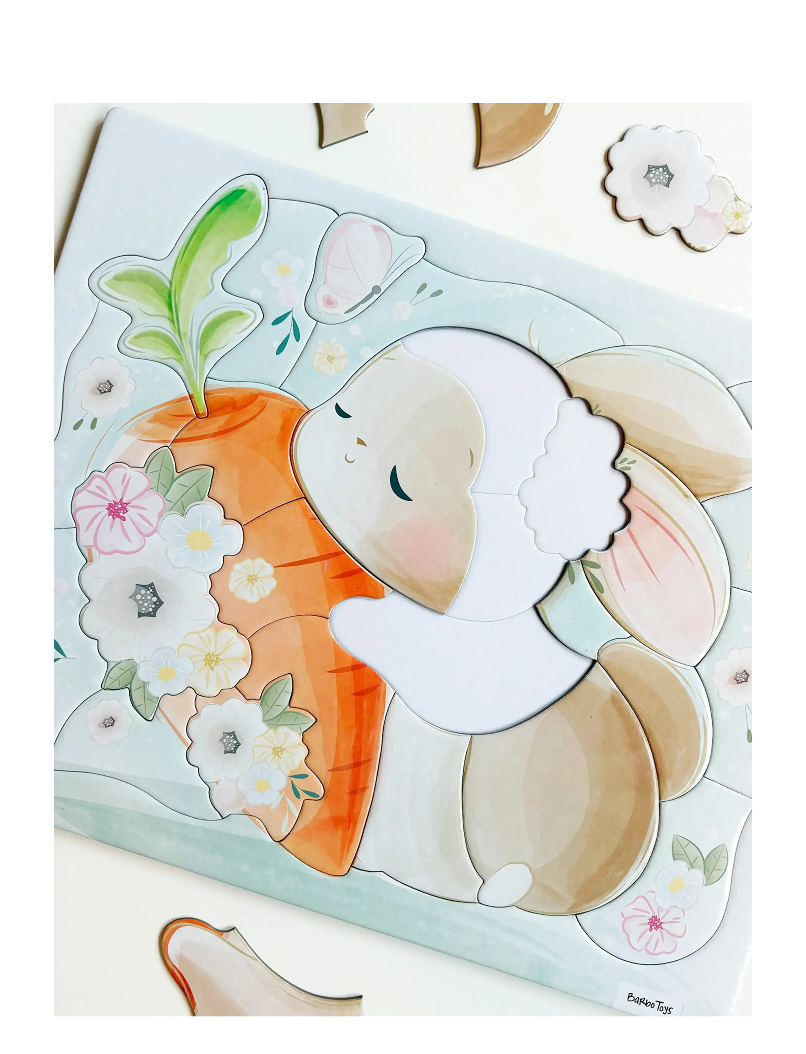 Barbo Toys - Frame Cardboard Puzzle - Rabbit - klassísk púsl - multiple color - 1