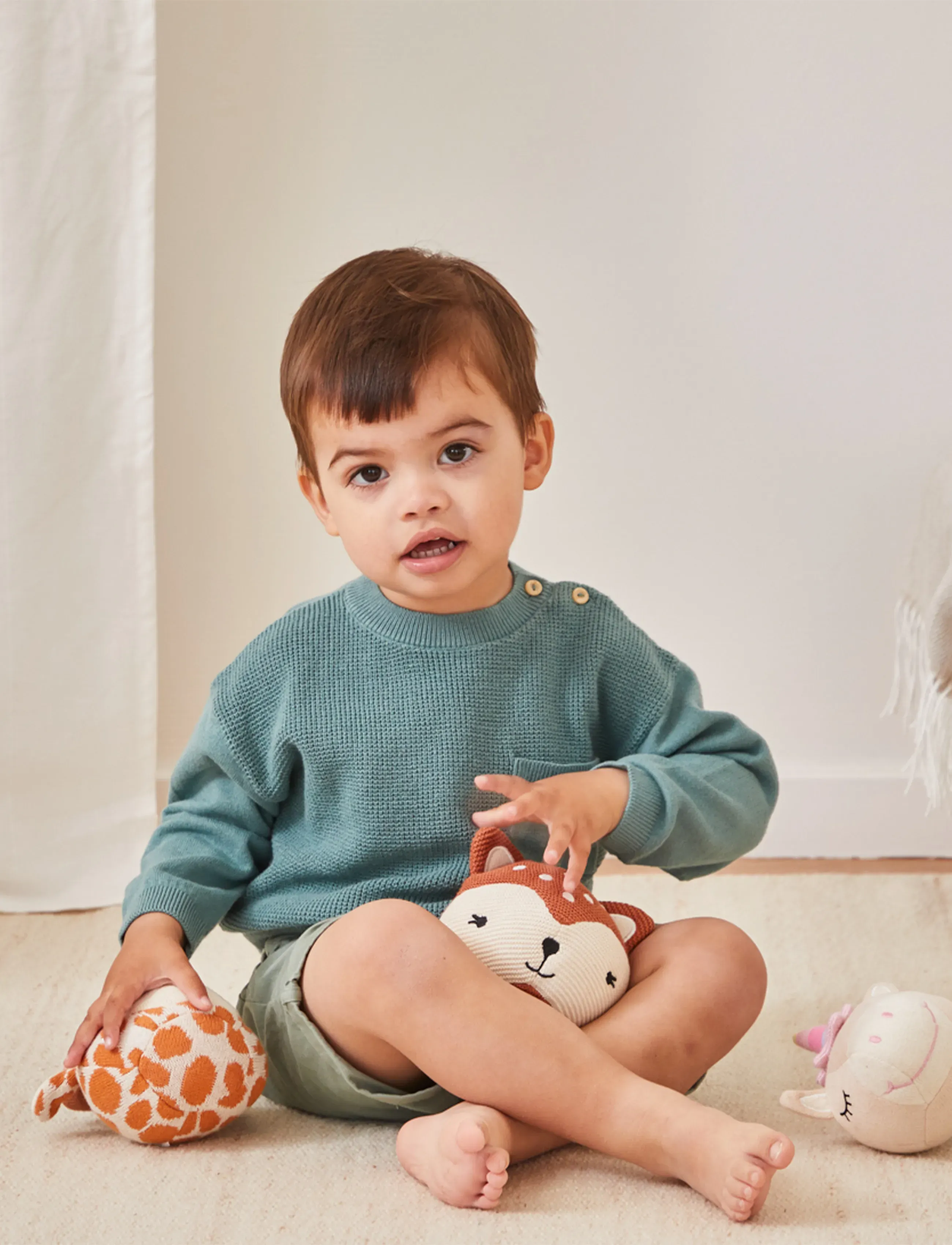 Barbo Toys Knitted Balls With A Bel Ohh Deer, Børn, Stuffed Dyr, Brun, Str: ONE SIZE