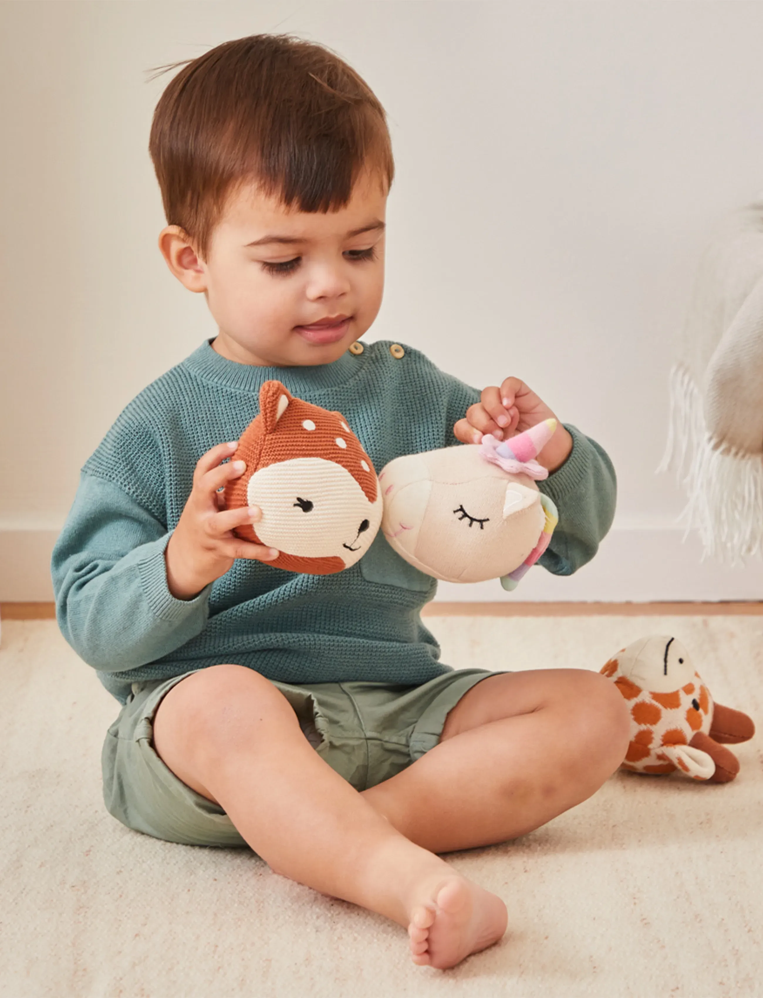 Barbo Toys - Knitted Balls with a Bel - Ohh Deer - animaux en peluche - multiple color - 3