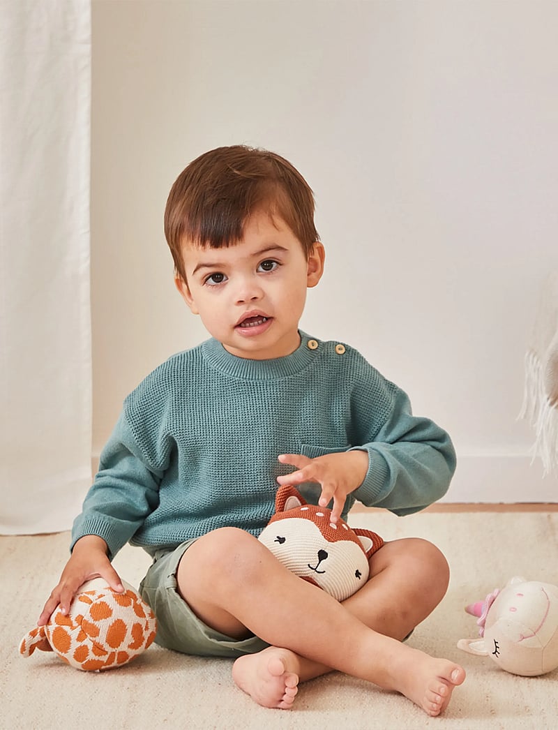 Barbo Toys - Knitted Balls with a Bell - Giraf - pehmed loomad - multiple color - 0