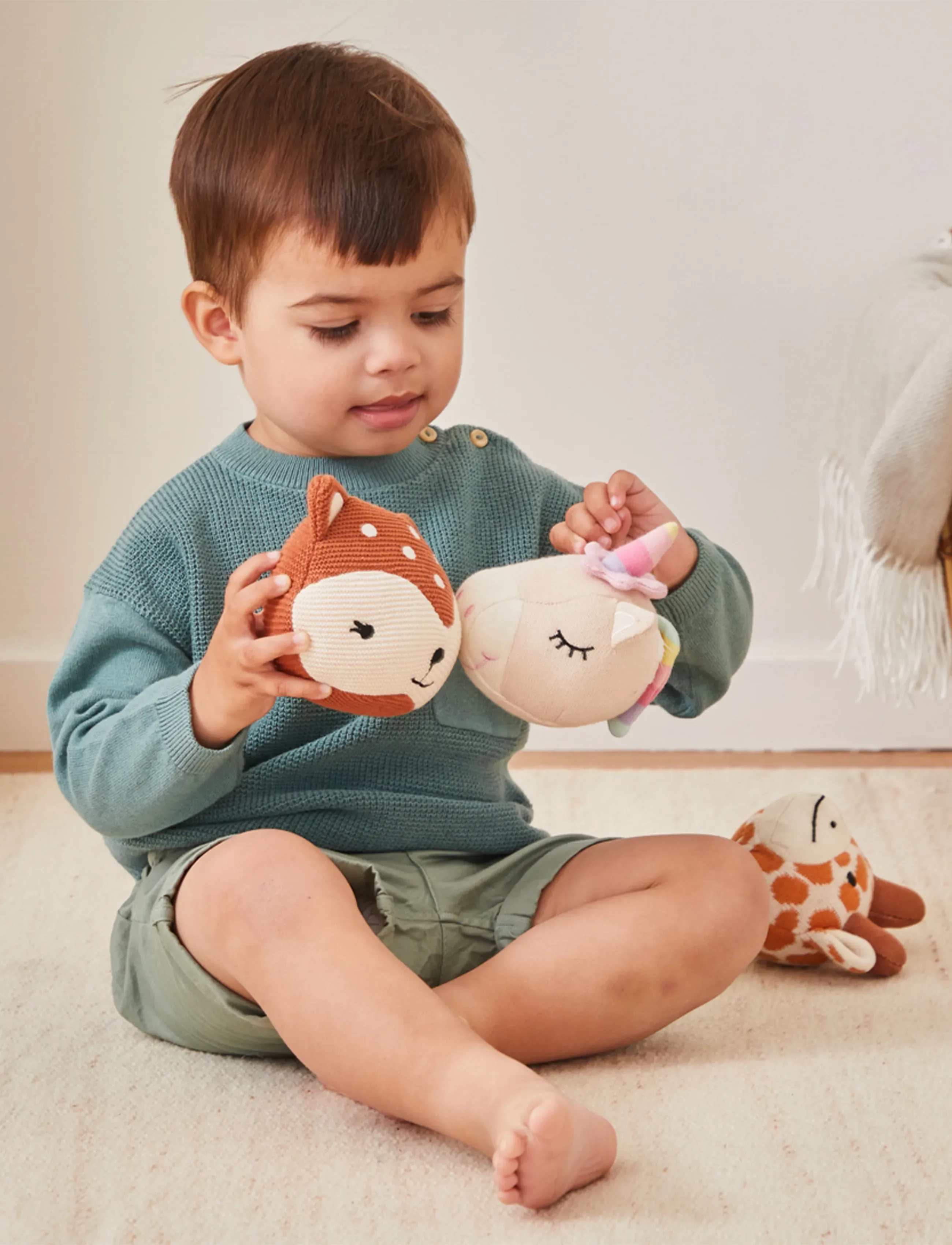 Barbo Toys - Knitted Balls with a Bell - Unicorn - tøjdyr - multiple color - 3