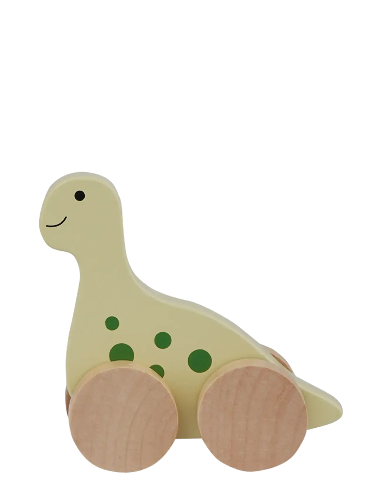 Barbo Toys - Wooden Dino on Wheel - træfigurer - green - 2
