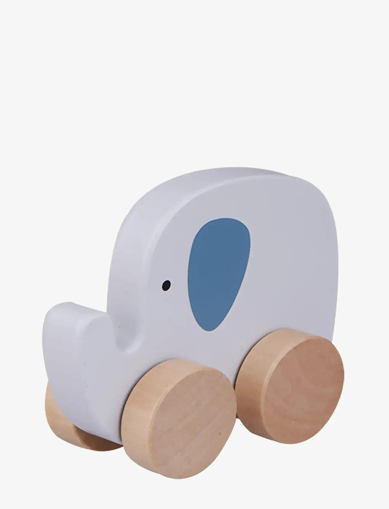 Barbo Toys - Wooden Elephant on Wheel - puidust figuurid - blue - 1