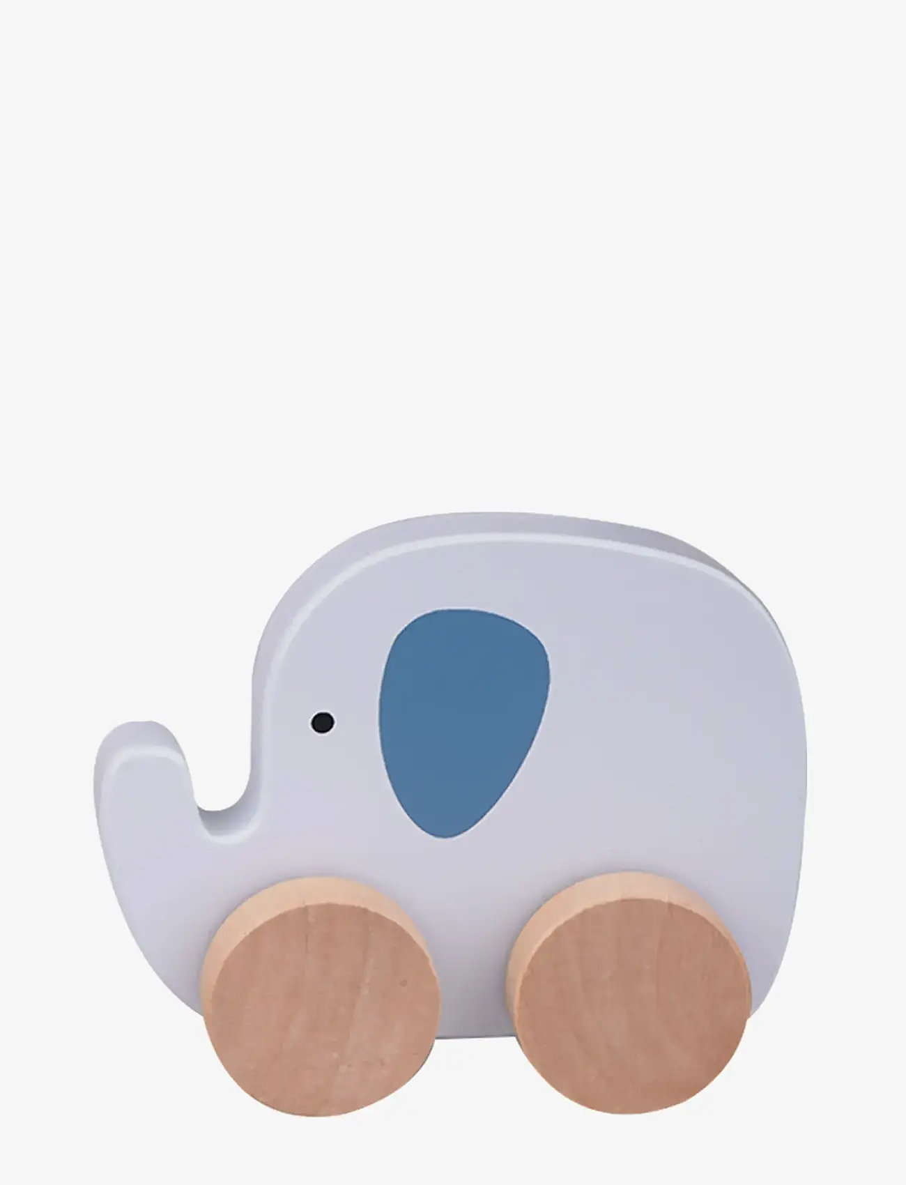 Barbo Toys - Wooden Elephant on Wheel - puidust figuurid - blue - 2