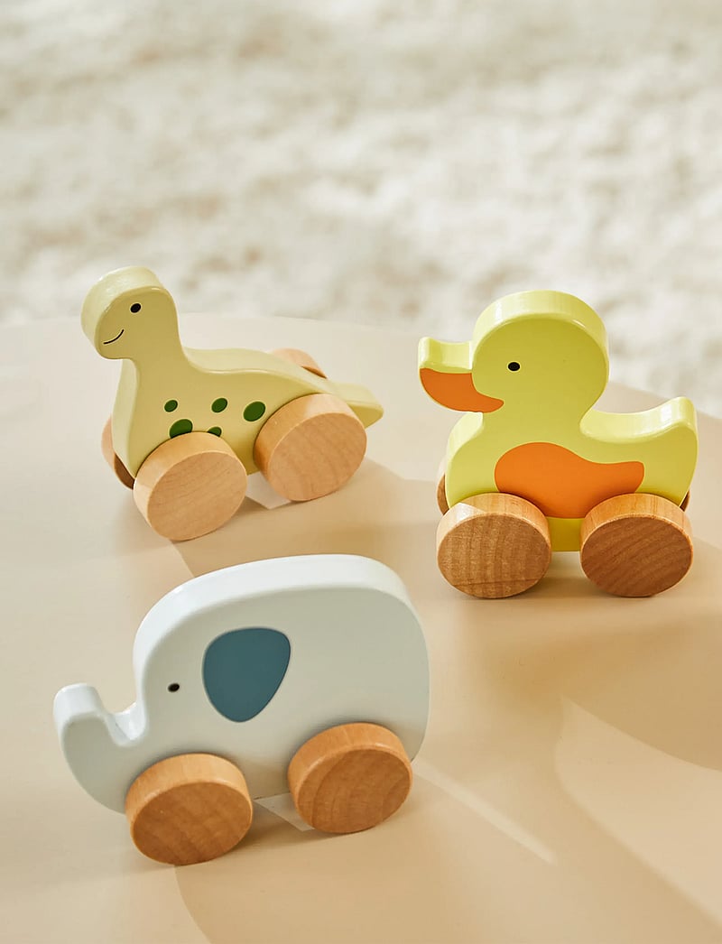 Barbo Toys - Wooden Elephant on Wheel - geschenke unter 30€ - blue - 2