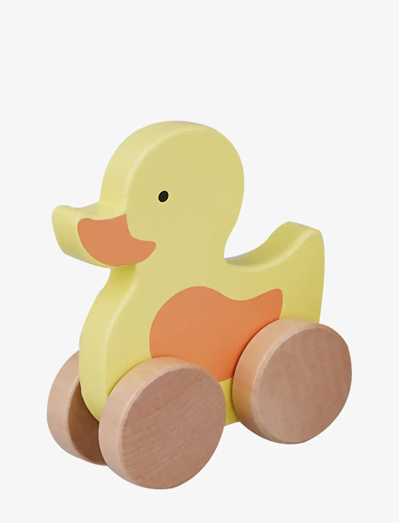 Barbo Toys - Wooden Duck on Wheel - puidust figuurid - yellow - 1