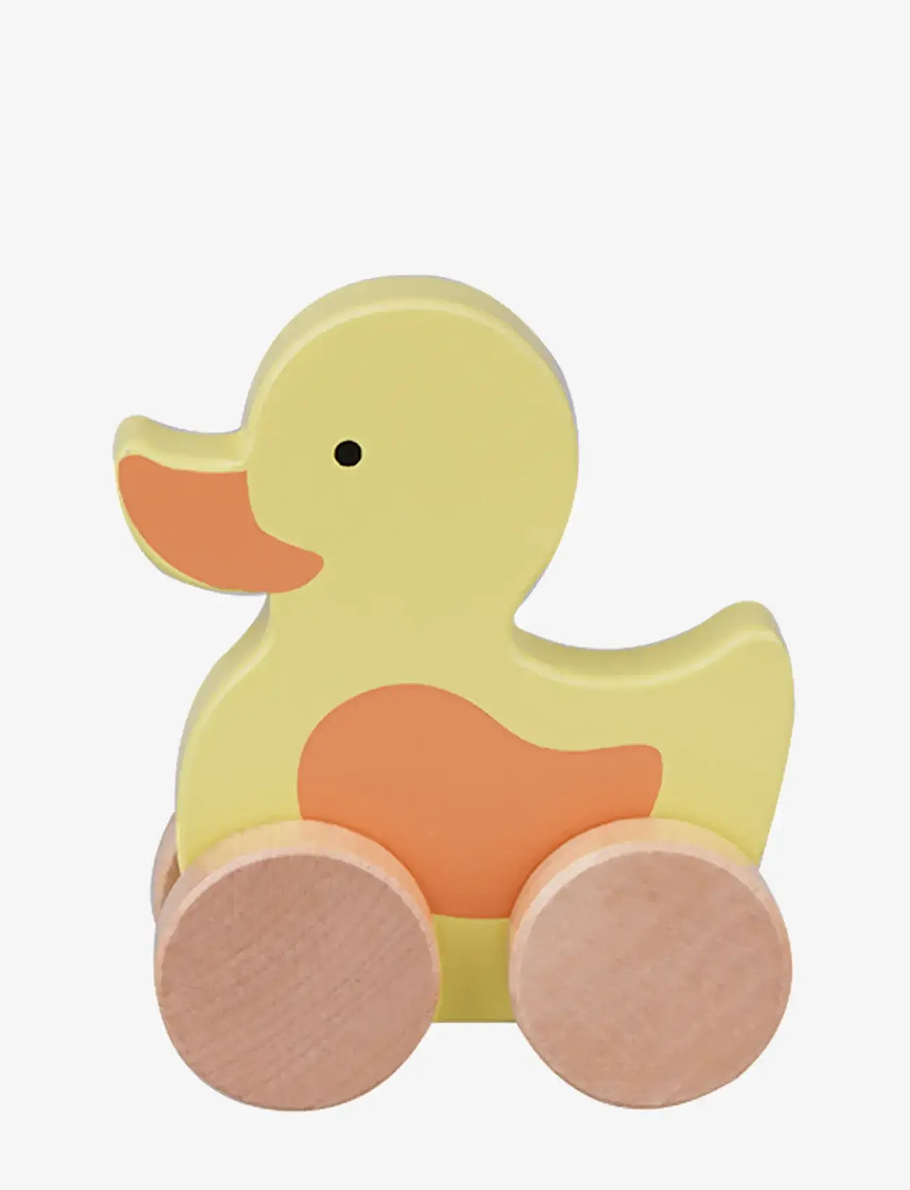 Barbo Toys - Wooden Duck on Wheel - puidust figuurid - yellow - 2