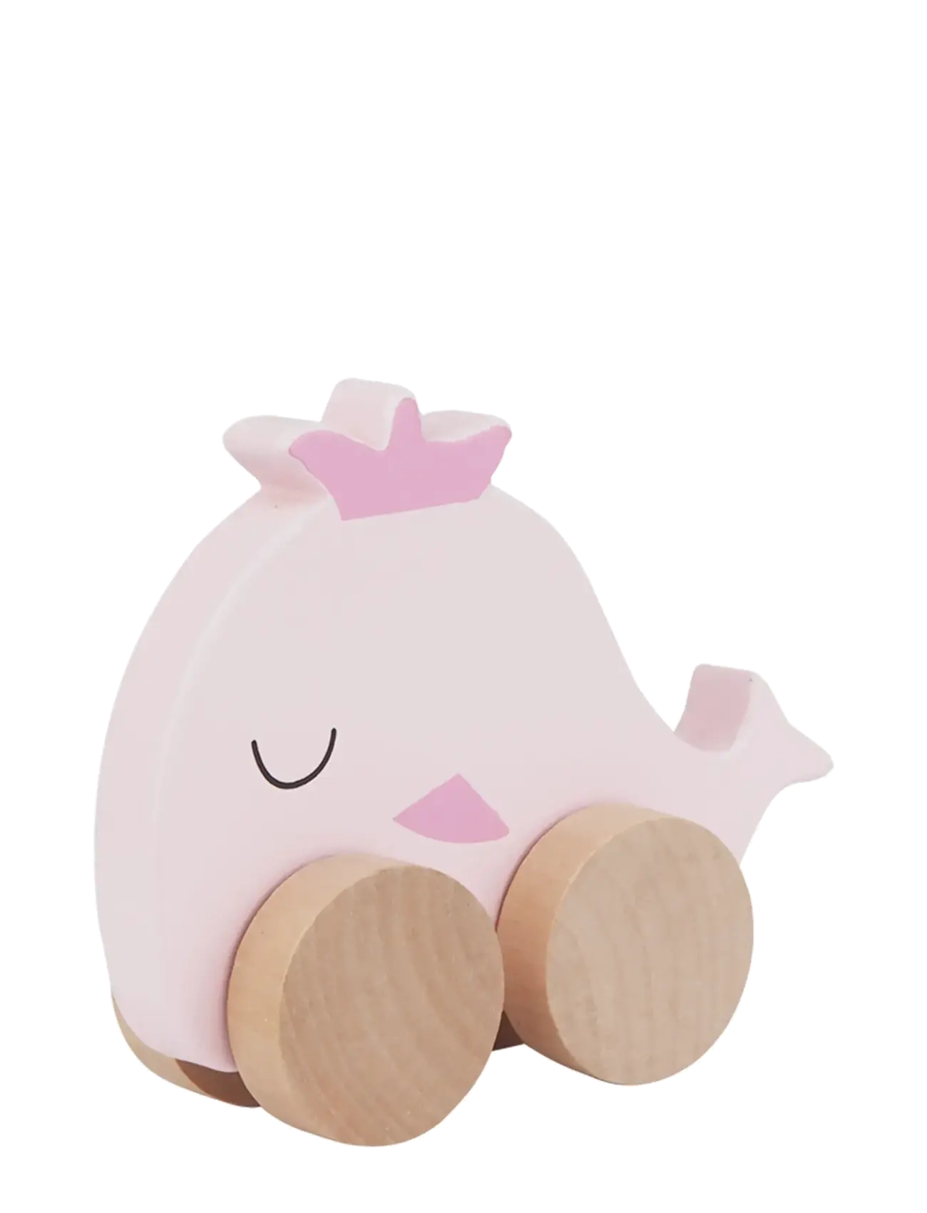 Barbo Toys Wooden Whale on Wheel - 4 for 3 - PINK / pink/rose