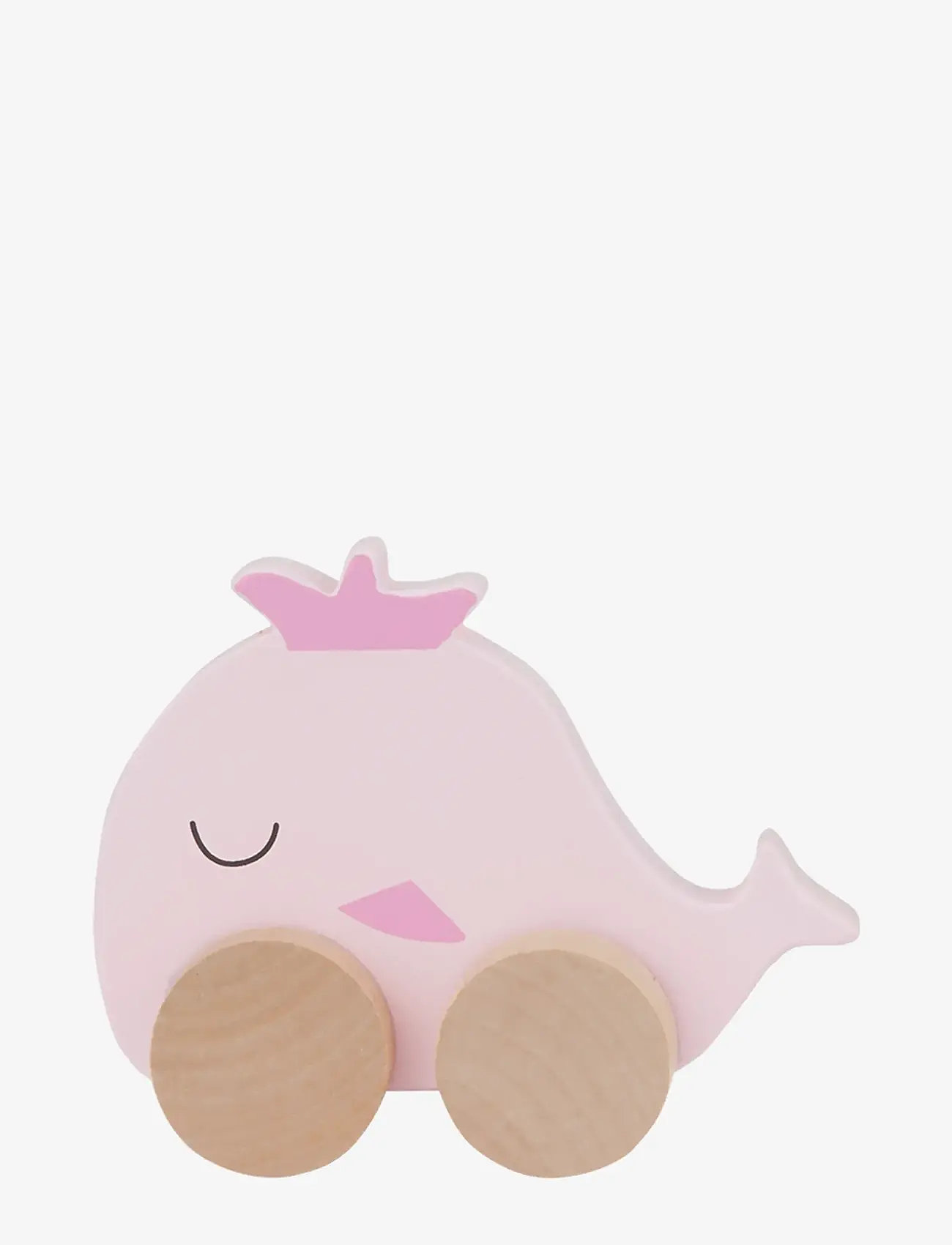 Barbo Toys - Wooden Whale on Wheel - holzfiguren - pink - 2