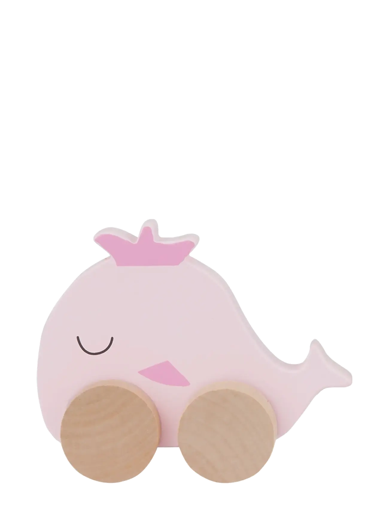 Barbo Toys - Wooden Whale on Wheel - holzfiguren - pink - 2