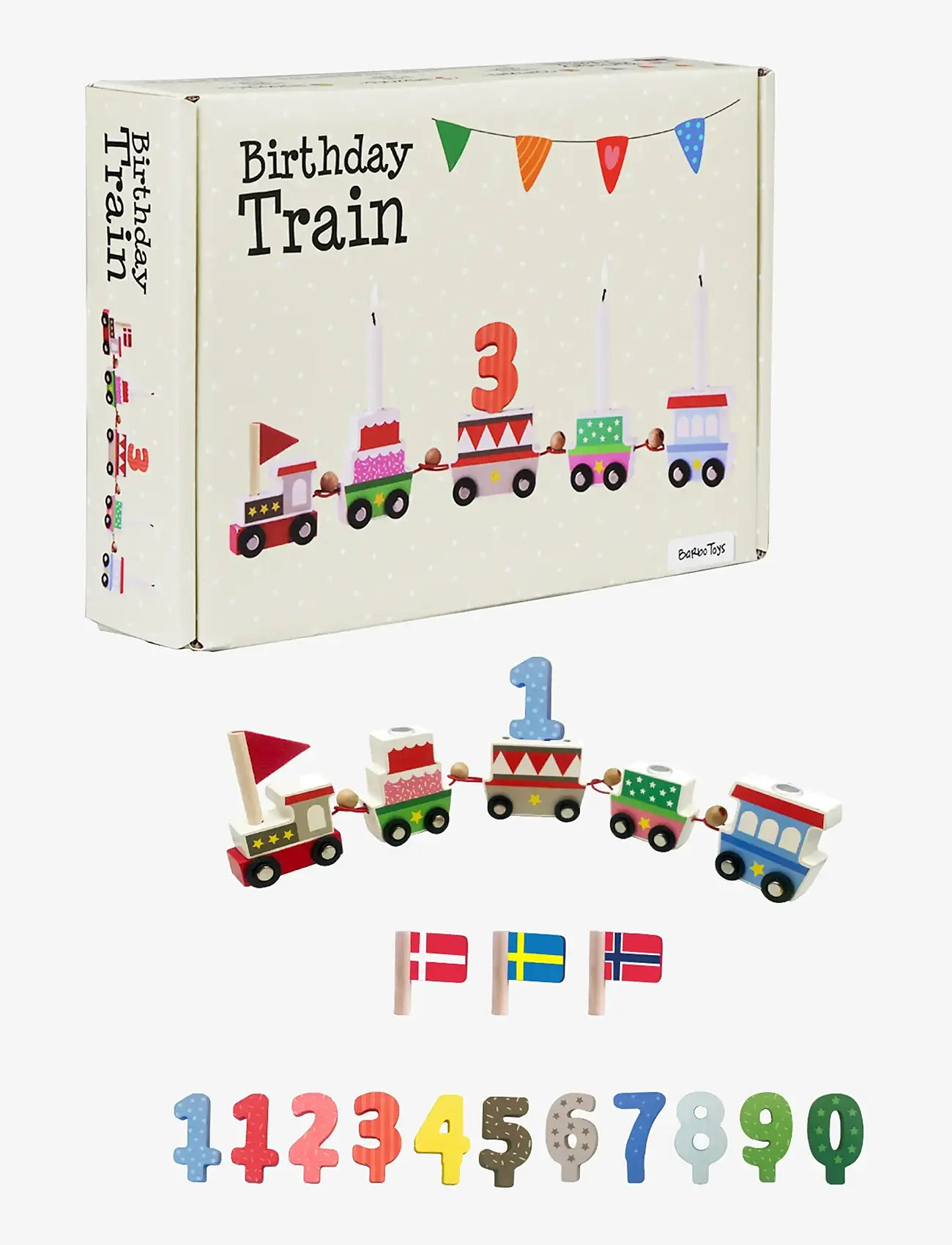 Barbo Toys - Birthday Train Scandinavia - (SE, NO and DK flag) - tåg - multiple color - 1