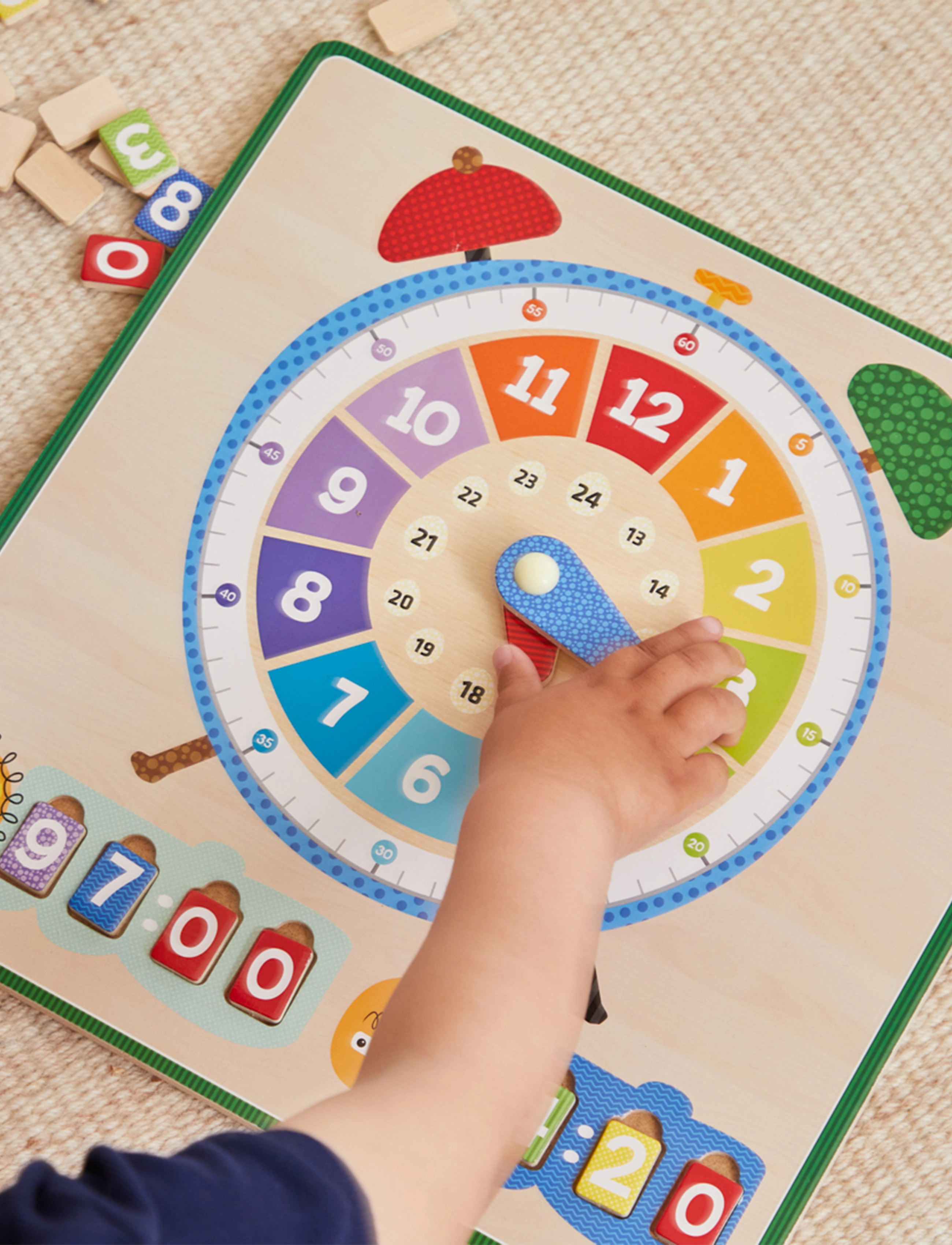 Barbo Toys Wacky Wonders Wooden Clock Board, Børn, Active Spil, Multi/mønstret, Str: ONE SIZE