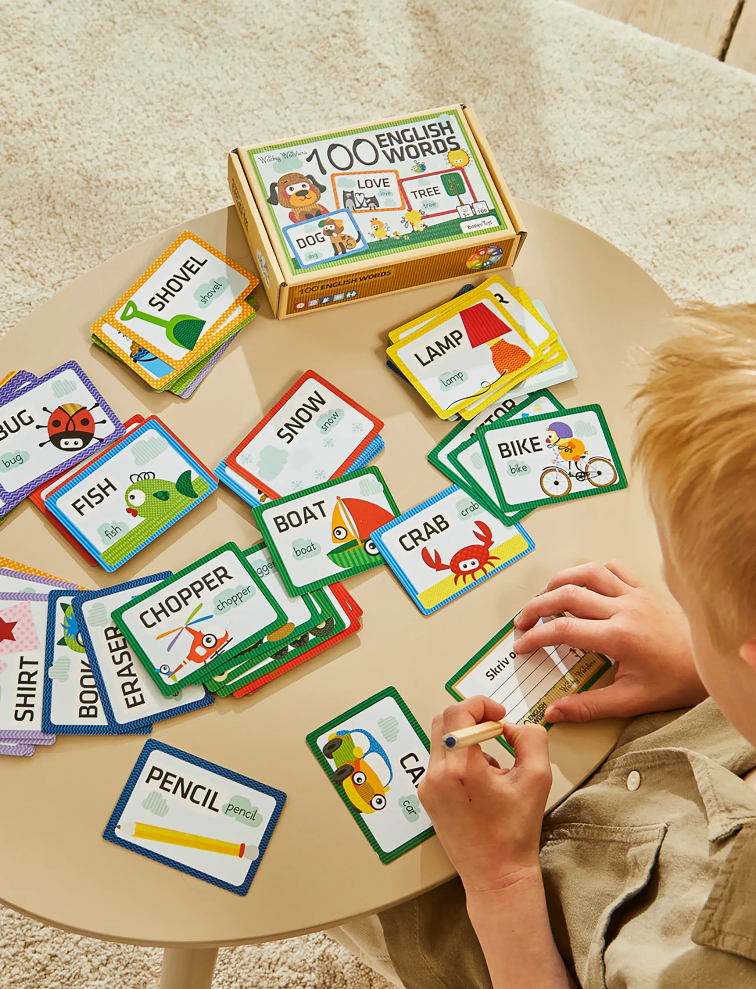 Barbo Spielzeug Wacky Wonders Learn 100 English Words, One Size, Games, Mehrfarbig/gemustert - Card Kinder