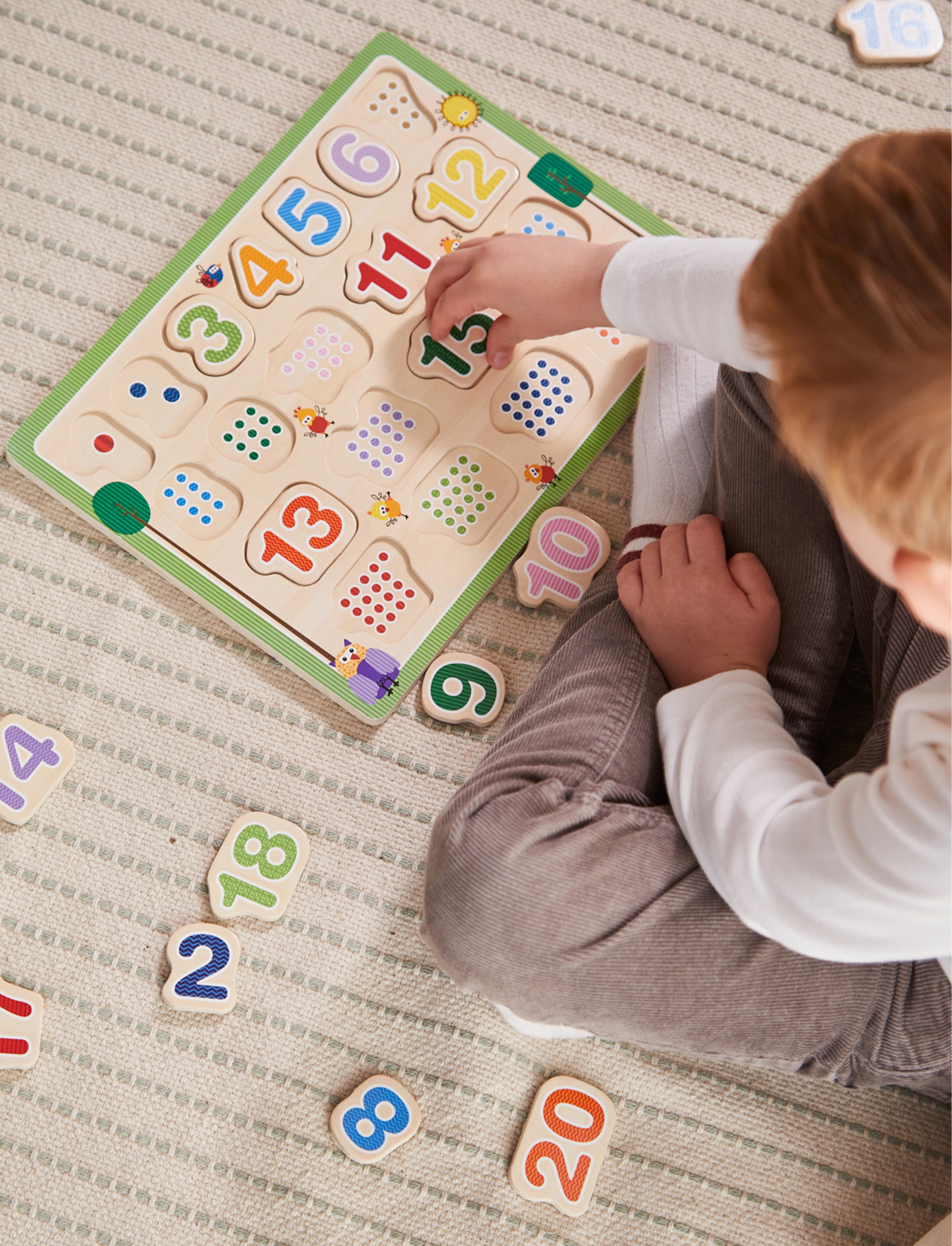 Barbo Toys Wacky Wonders Wooden Puzzle 123, Børn, Pedagogical Puslespil, Multi/mønstret, Str: ONE SIZE