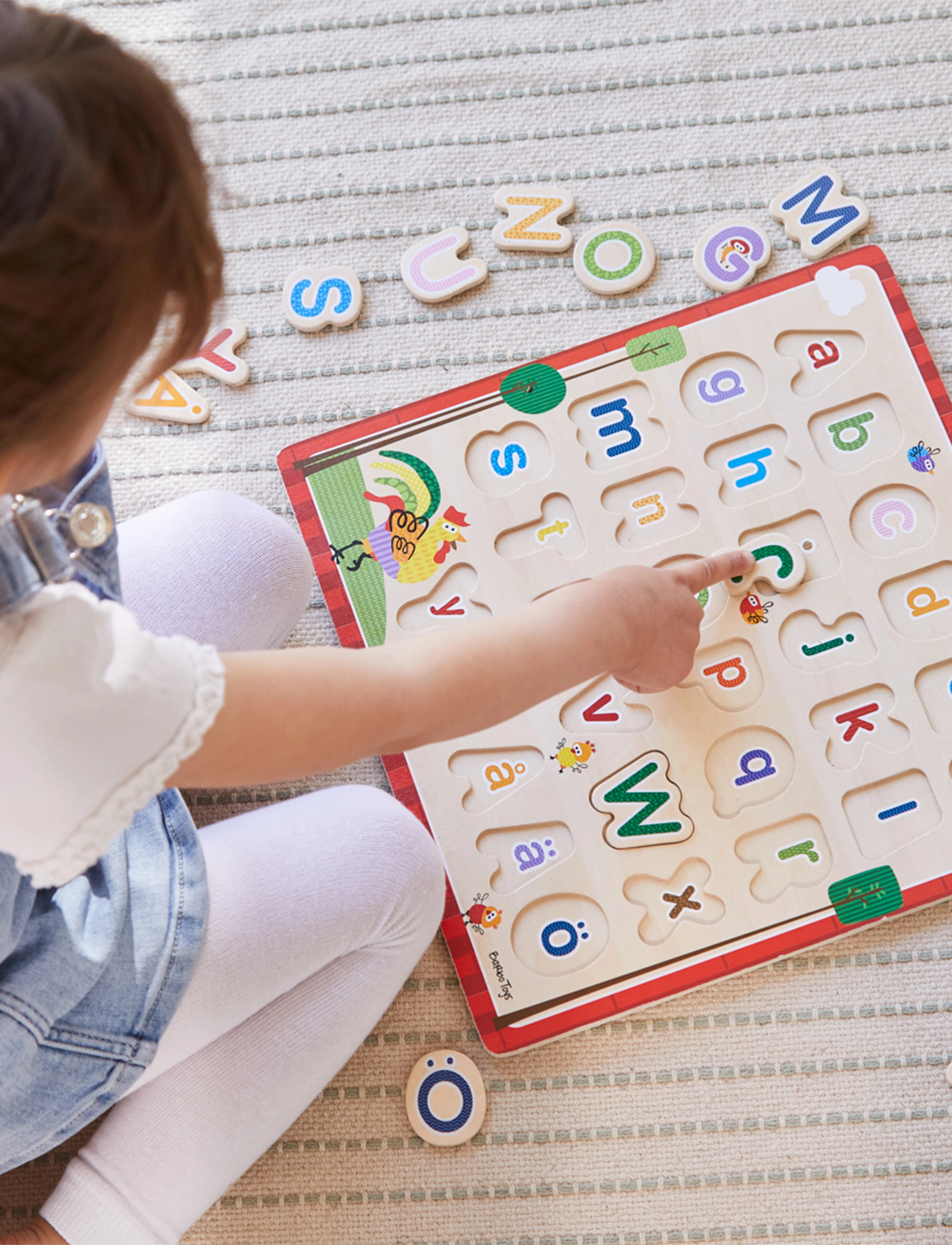 Barbo Spielzeug Wacky Wonders Wooden Puzzle Abc(Dk), DANISH, Puzzles, Mehrfarbig/gemustert - Pedagogical Kinder