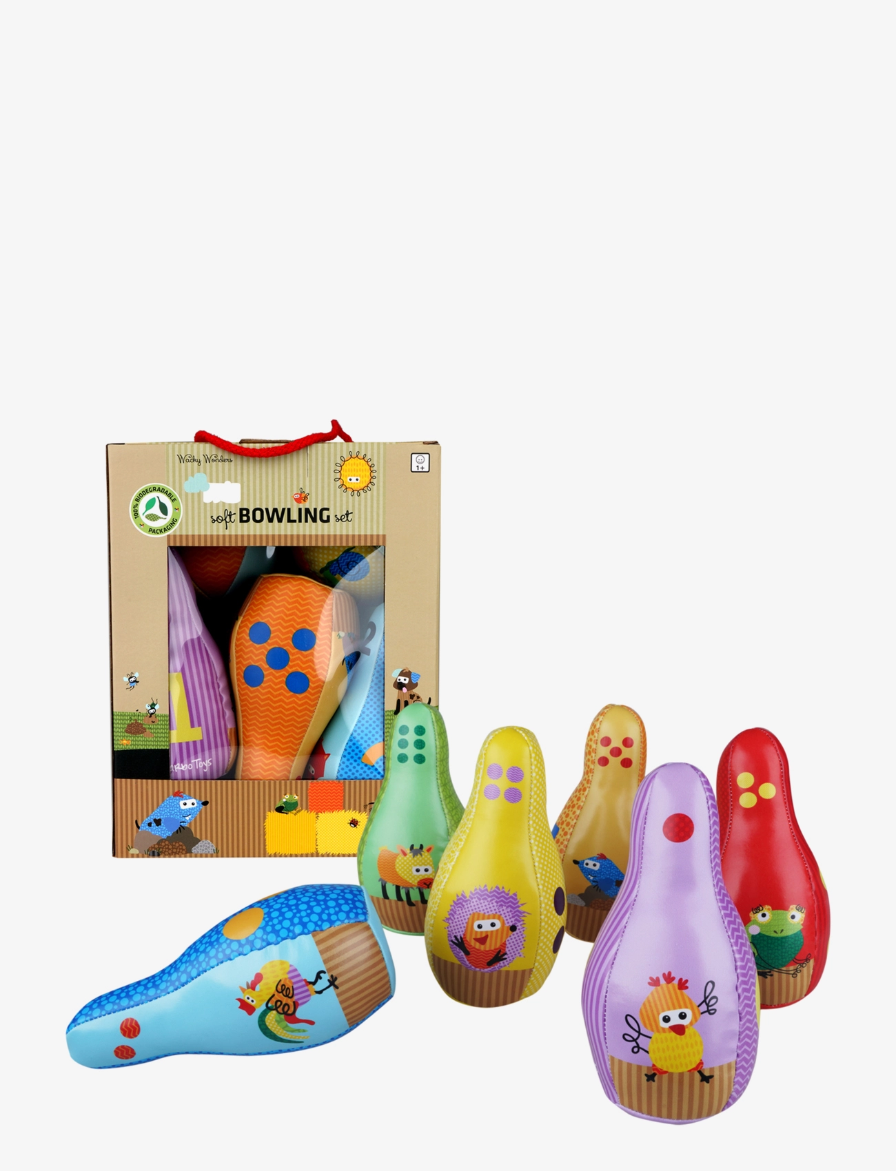 Barbo Spielzeug Wack Wonders Soft Bowlingsæt, One Size, Games, Mehrfarbig/gemustert - Active Kinder