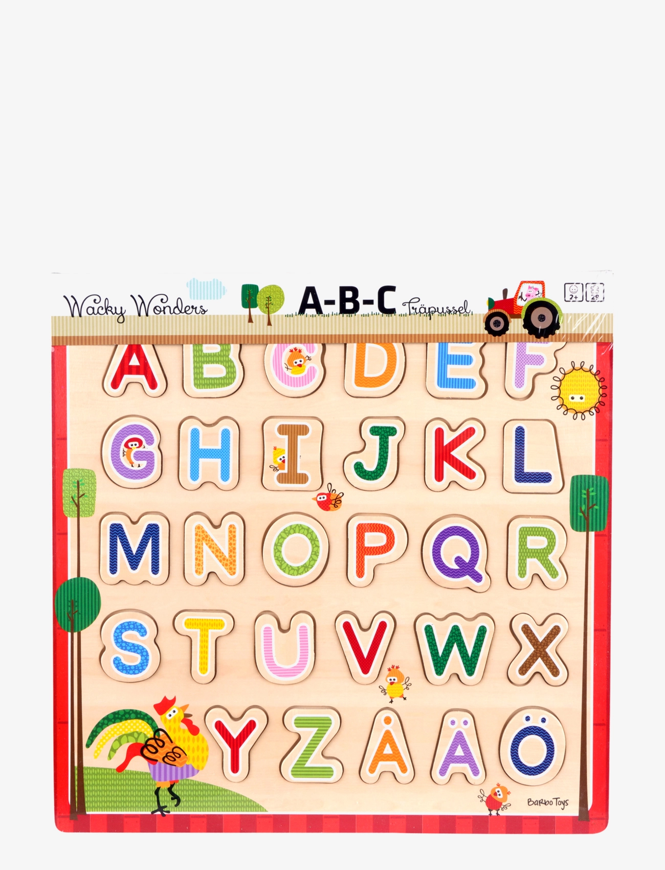 Barbo Spielzeug Wacky Wonders Wooden Puzzle Abc(Se), SWEDISH, Puzzles, Mehrfarbig/gemustert - Pedagogical Kinder