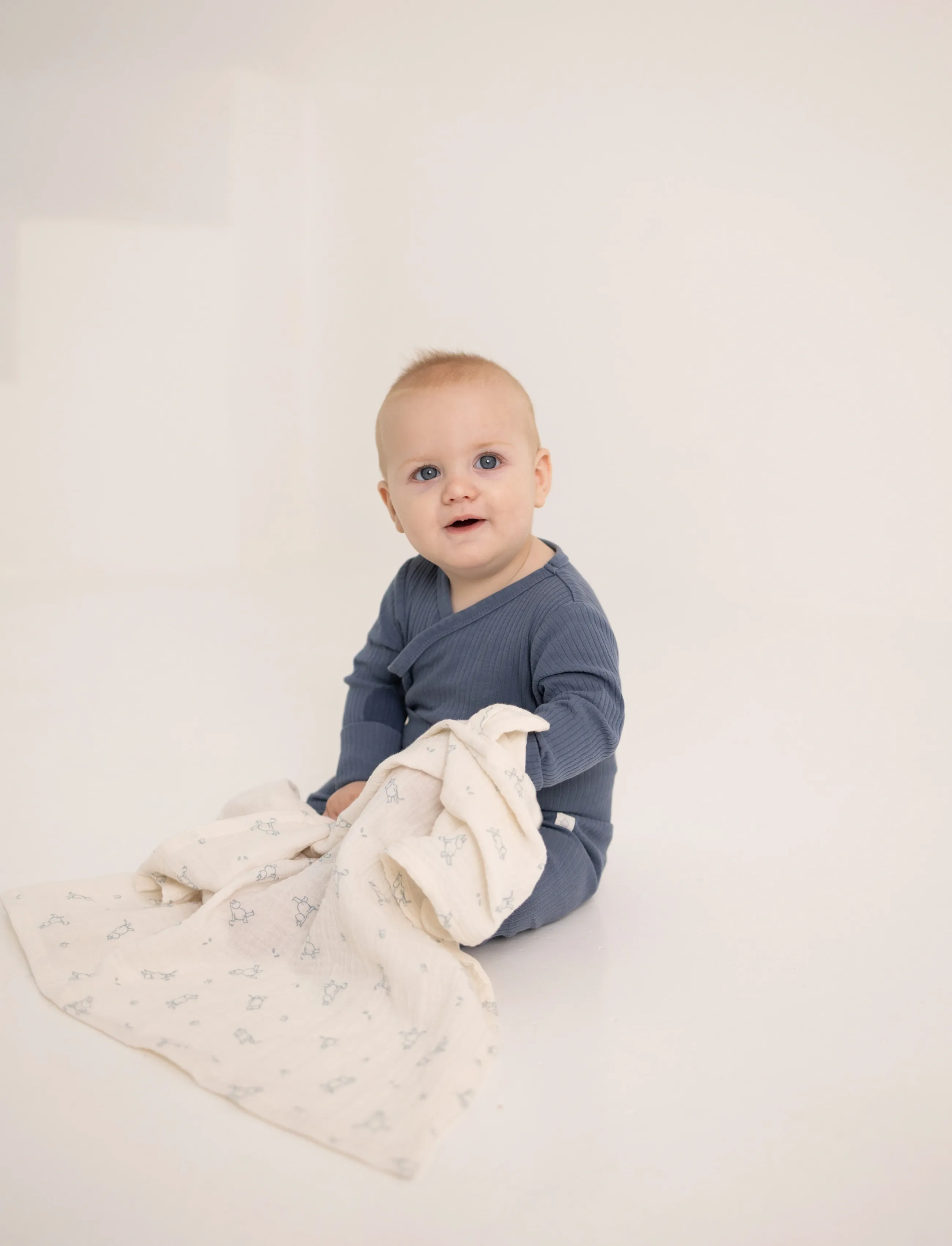 MOOMIN - Moomin Muslin Baby Cloth 2-pack - Blue - 60x60cm - plaids en mousseline - blue - 3