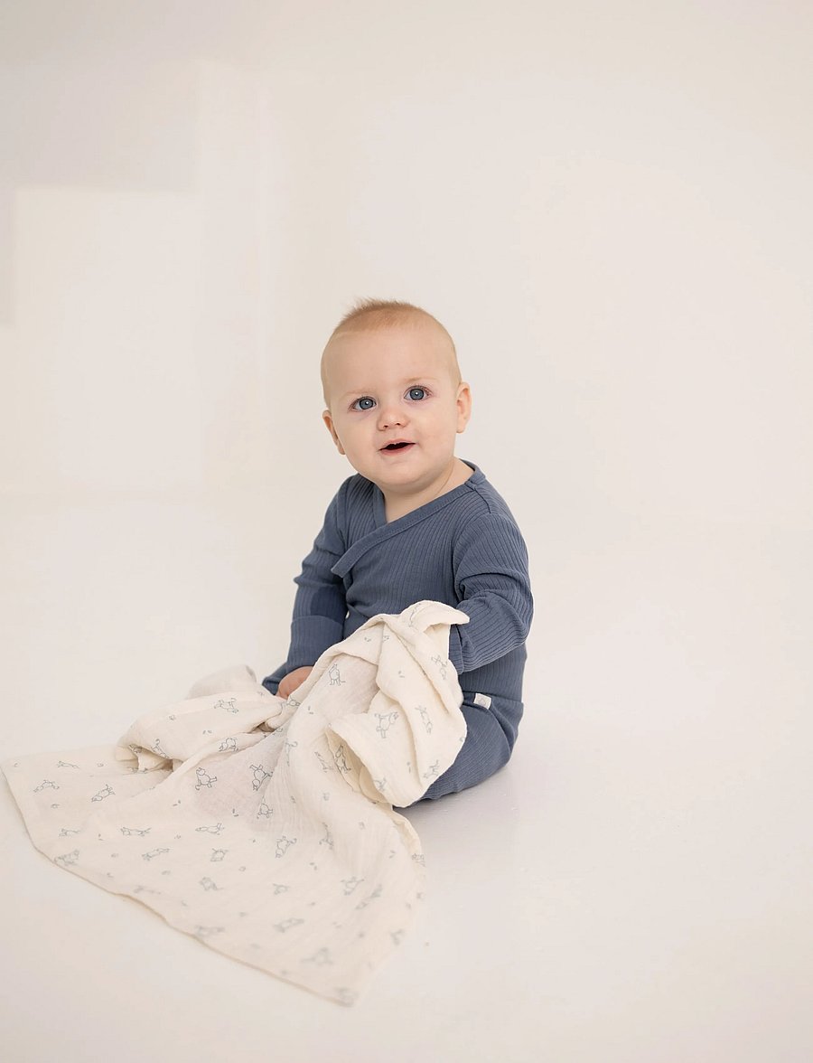 MOOMIN - Moomin Muslin Baby Cloth 2-pack - Blue - 60x60cm - plaids en mousseline - blue - 3