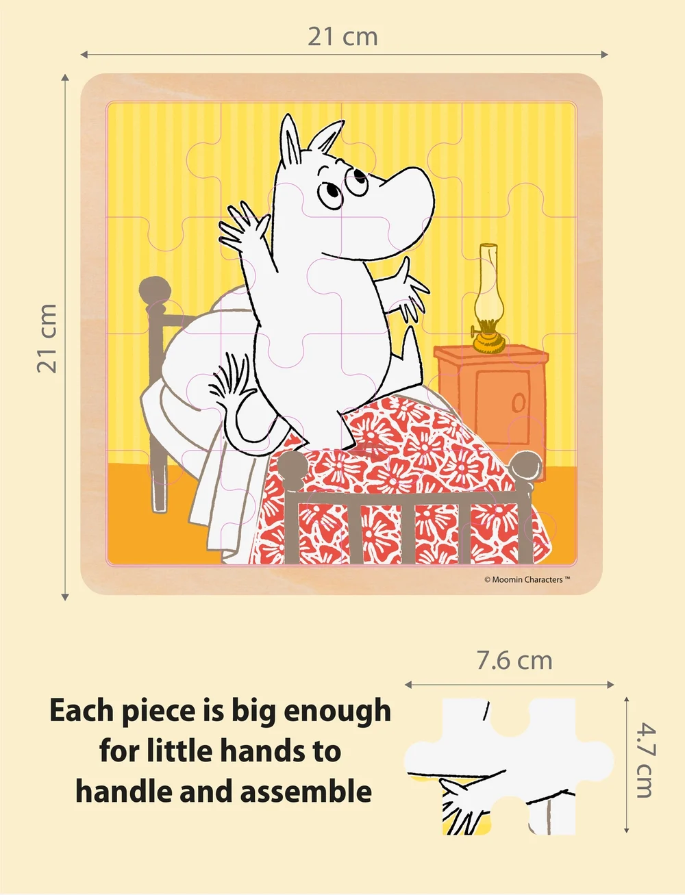 Muumitrollid - Moomin - Wooden Square Puzzle - Bedtime Jumping - puidust pusled - 1016 - 2