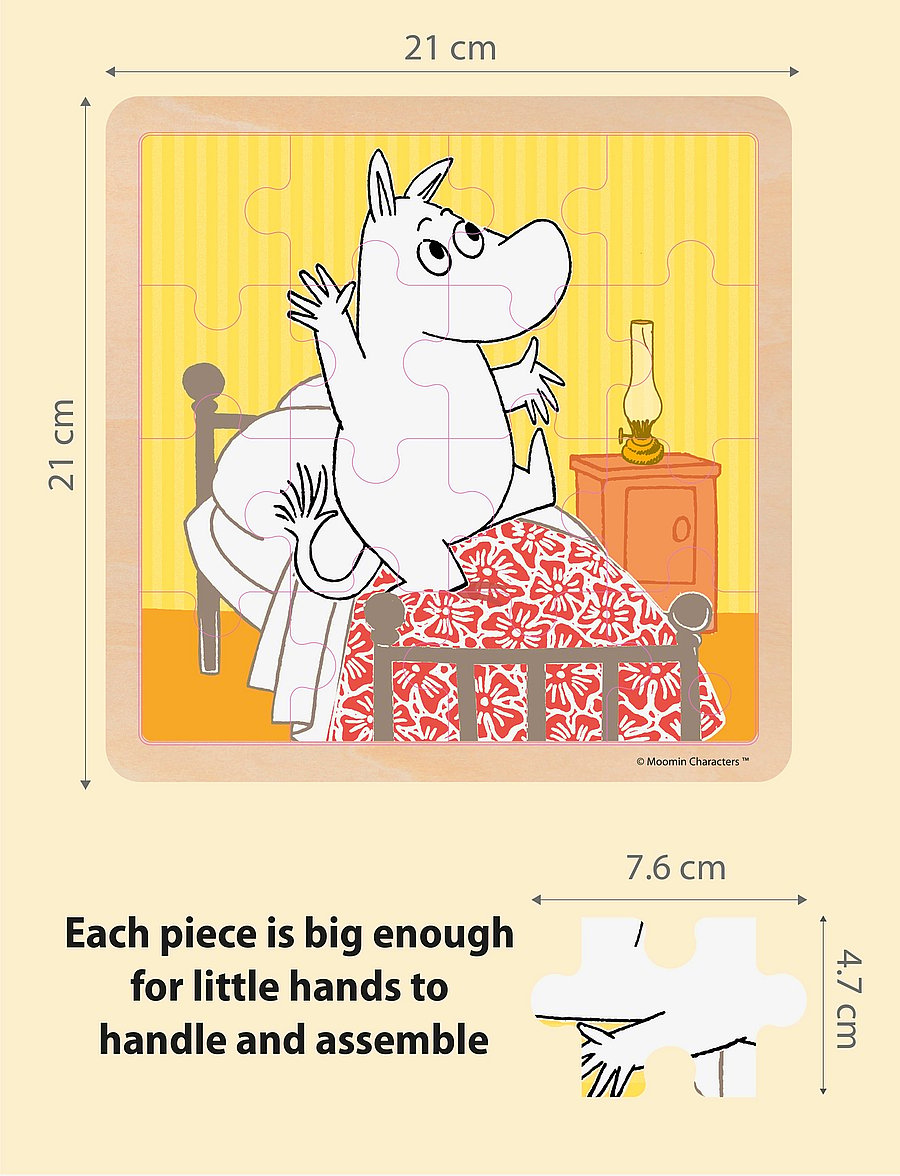 MOOMIN - Moomin - Wooden Square Puzzle - Bedtime Jumping - holzpuzzle - 1016 - 2