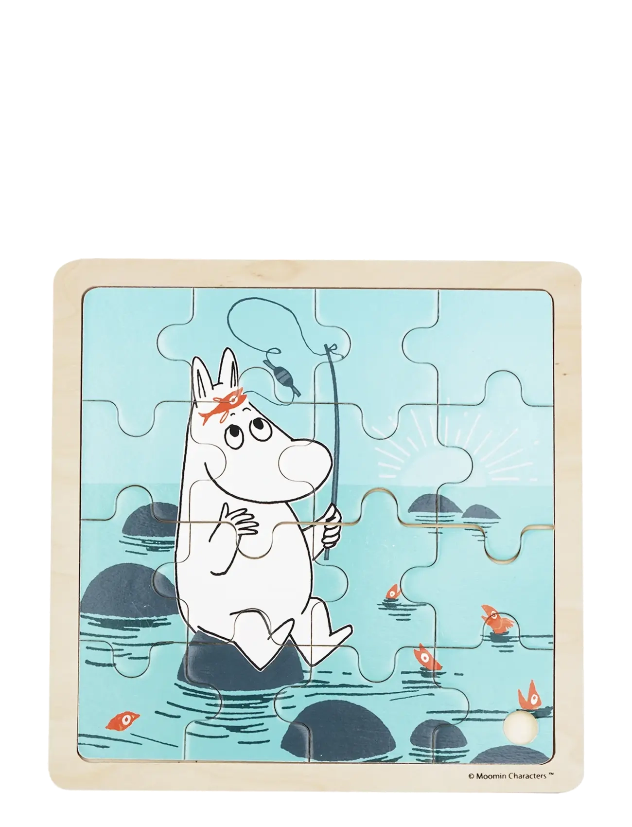 BARBO Spielzeug Moomin - Wooden Square Puzzle - Fishing Patterned - One Size - Kinder
