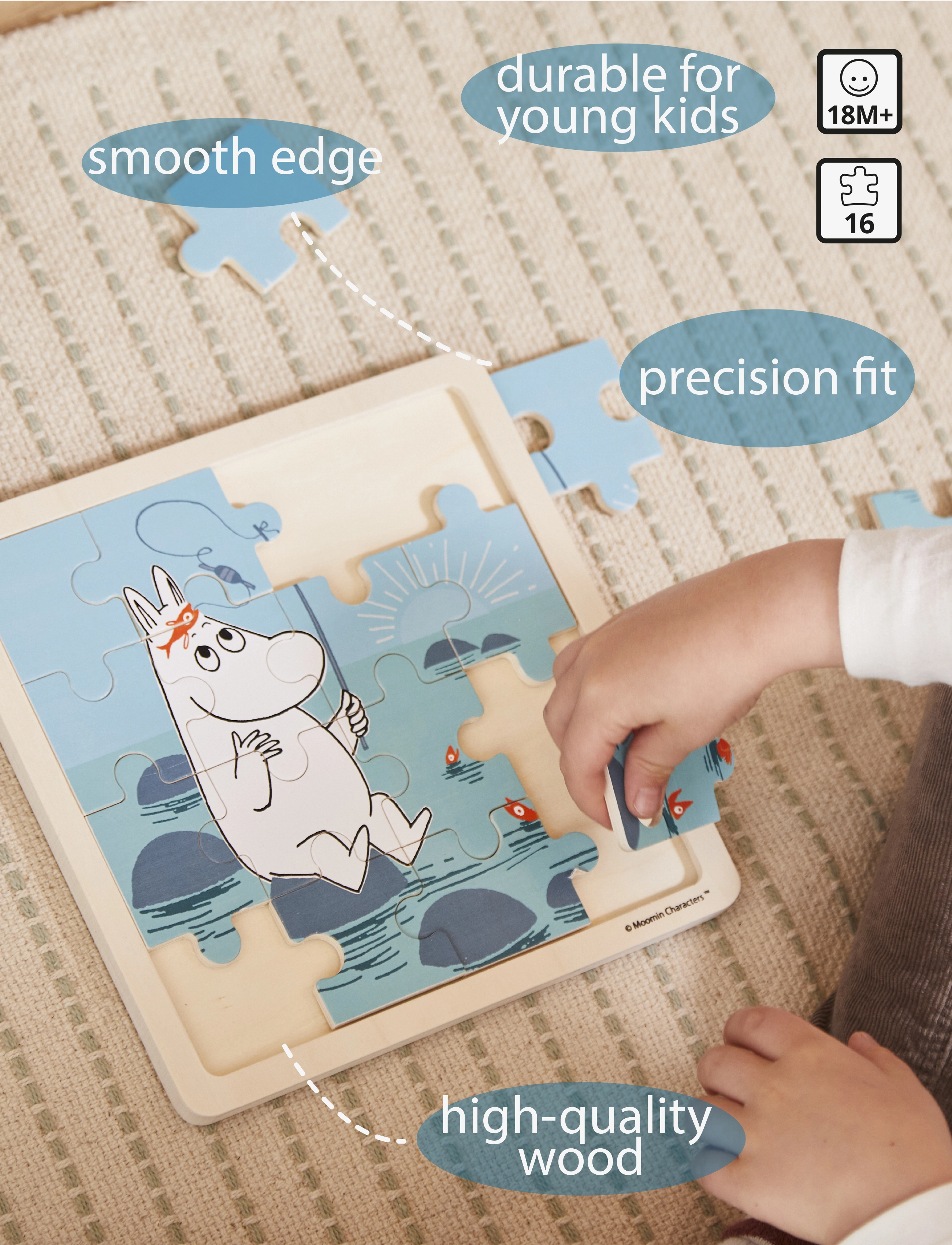 MOOMIN - Moomin - Wooden Square Puzzle - Fishing - puzzles en bois - 1016 - 3