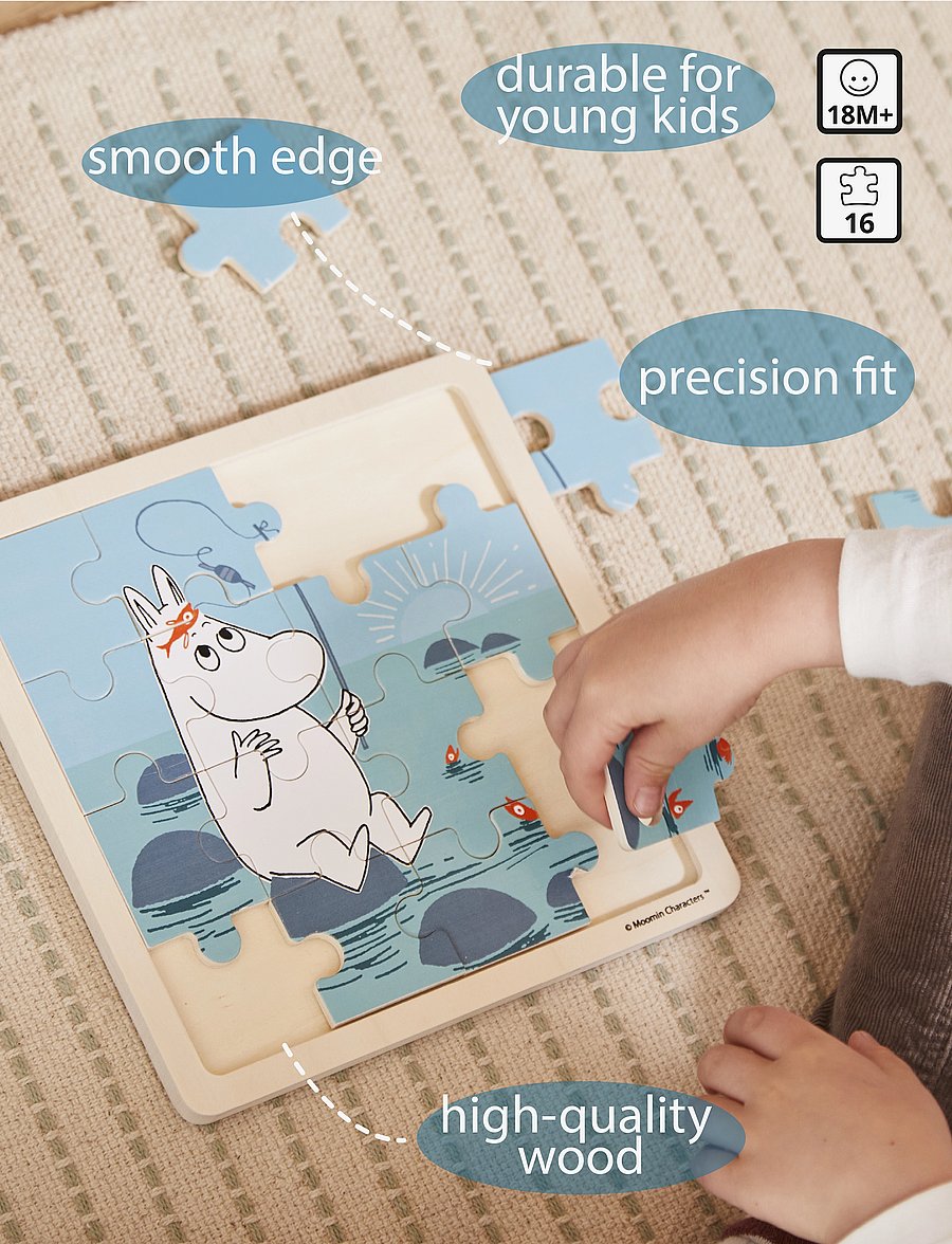 MOOMIN - Moomin - Wooden Square Puzzle - Fishing - puzzles en bois - 1016 - 3