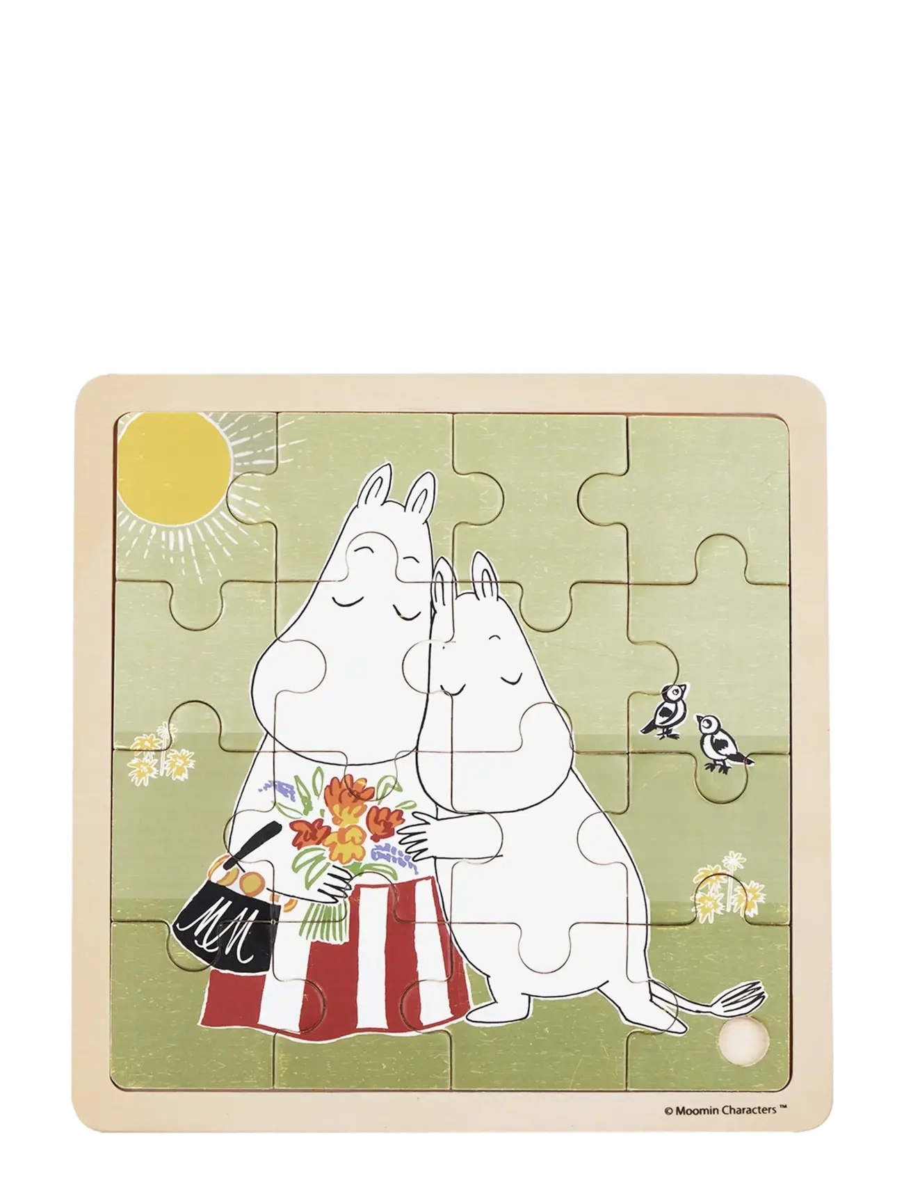 BARBO Spielzeug Moomin - Wooden Square Puzzle - Hugs Patterned - One Size - Kinder