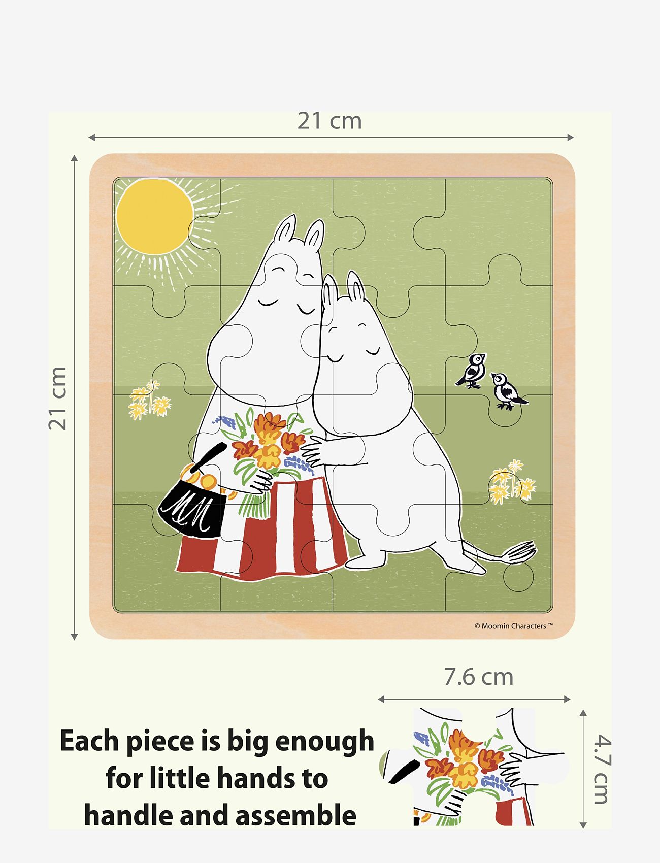 MUMIN - Moomin - Wooden Square Puzzle - Hugs - träpussel - 1016 - 2
