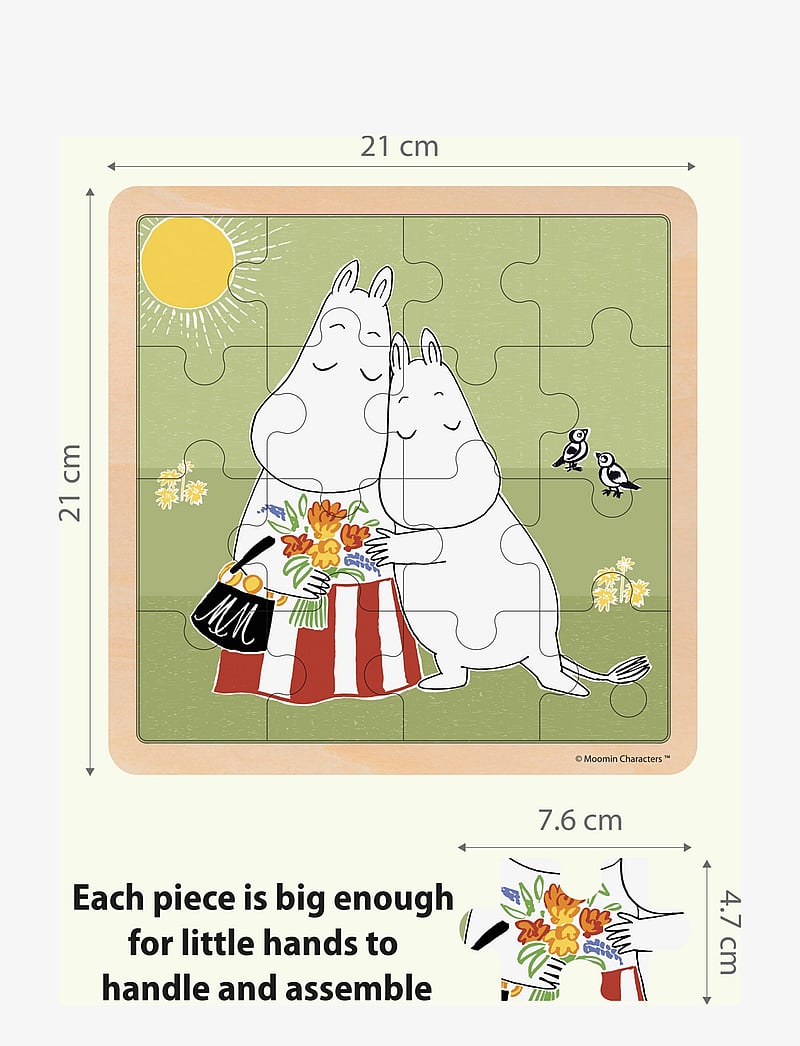 MUMIN - Moomin - Wooden Square Puzzle - Hugs - träpussel - 1016 - 2