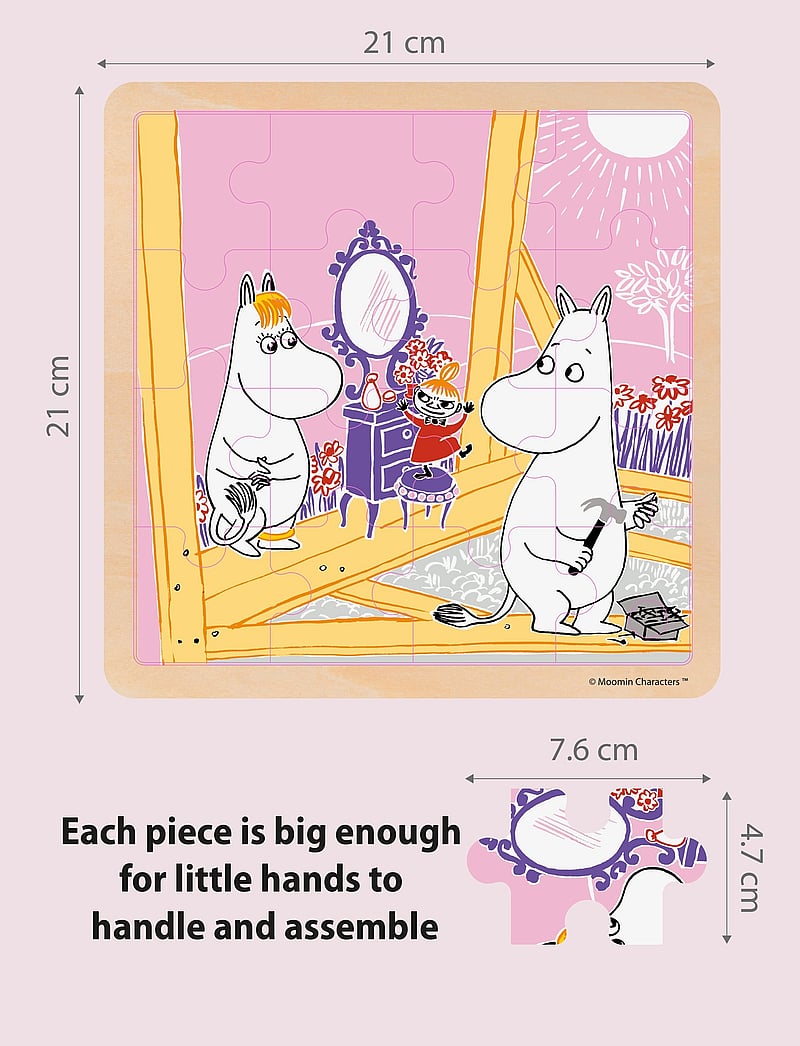 MOOMIN - Moomin - Wooden Square Puzzle - Construction Fun - holzpuzzle - 1016 - 2