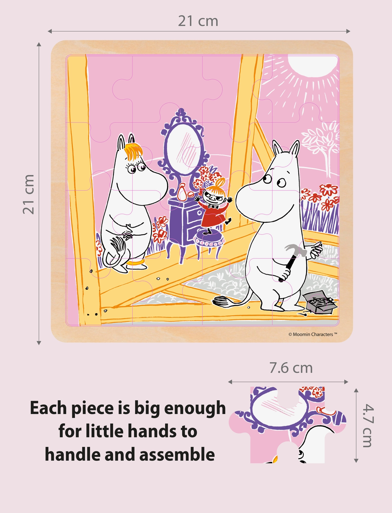 MOOMIN - Moomin - Wooden Square Puzzle - Construction Fun - pússluspil - 1016 - 2
