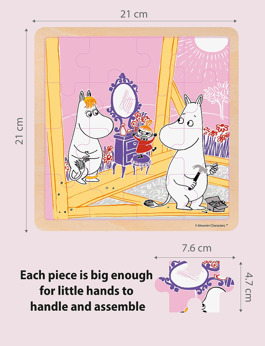 MOOMIN - Moomin - Wooden Square Puzzle - Construction Fun - pússluspil - 1016 - 2