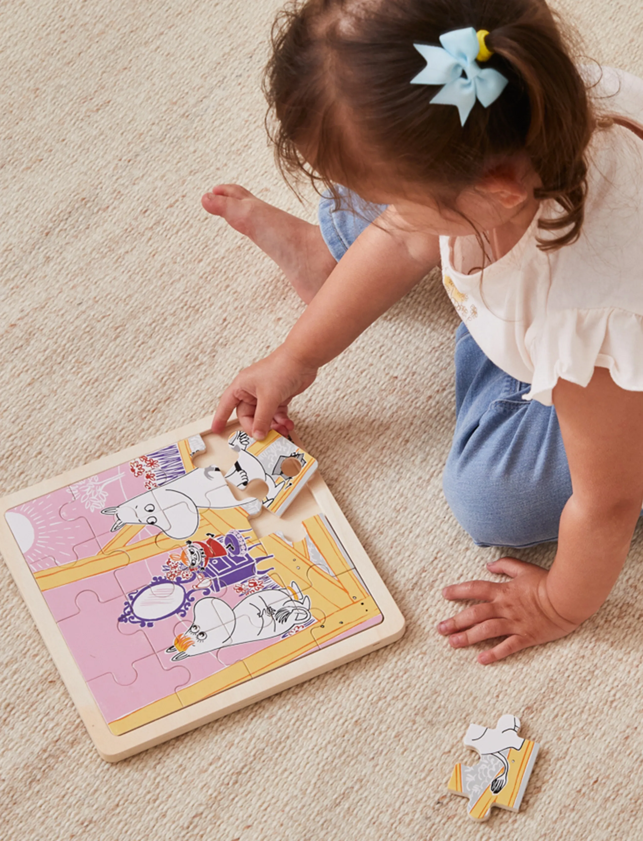MUMIN Moomin Wooden Square Puzzle Construction Fun, Børn, Wooden Puslespil, Multi/mønstret, Str: ONE SIZE