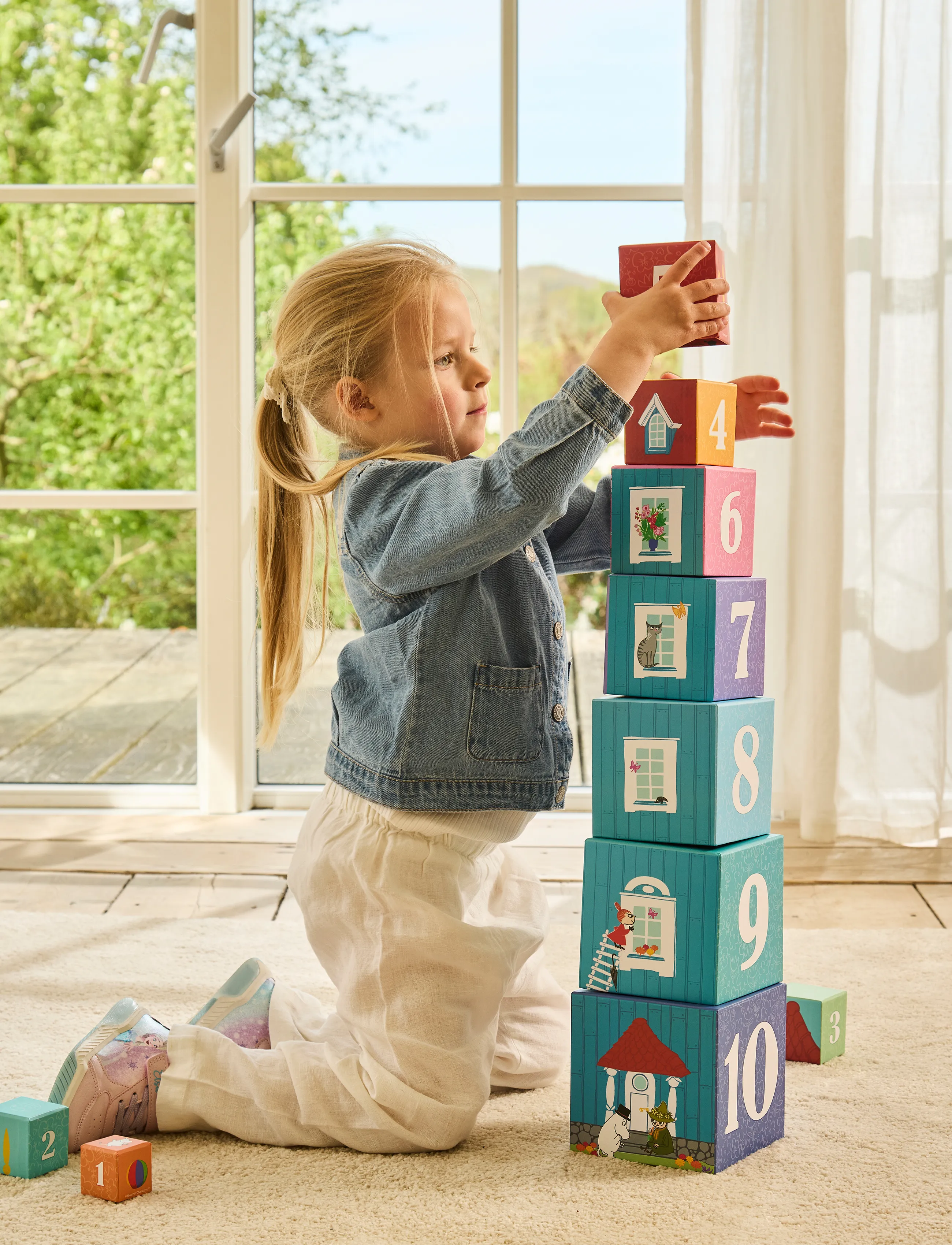 MUMIN Moomin Stacking Cubes The House, Børn, Sorting Box Toy, Multi/mønstret, Str: ONE SIZE