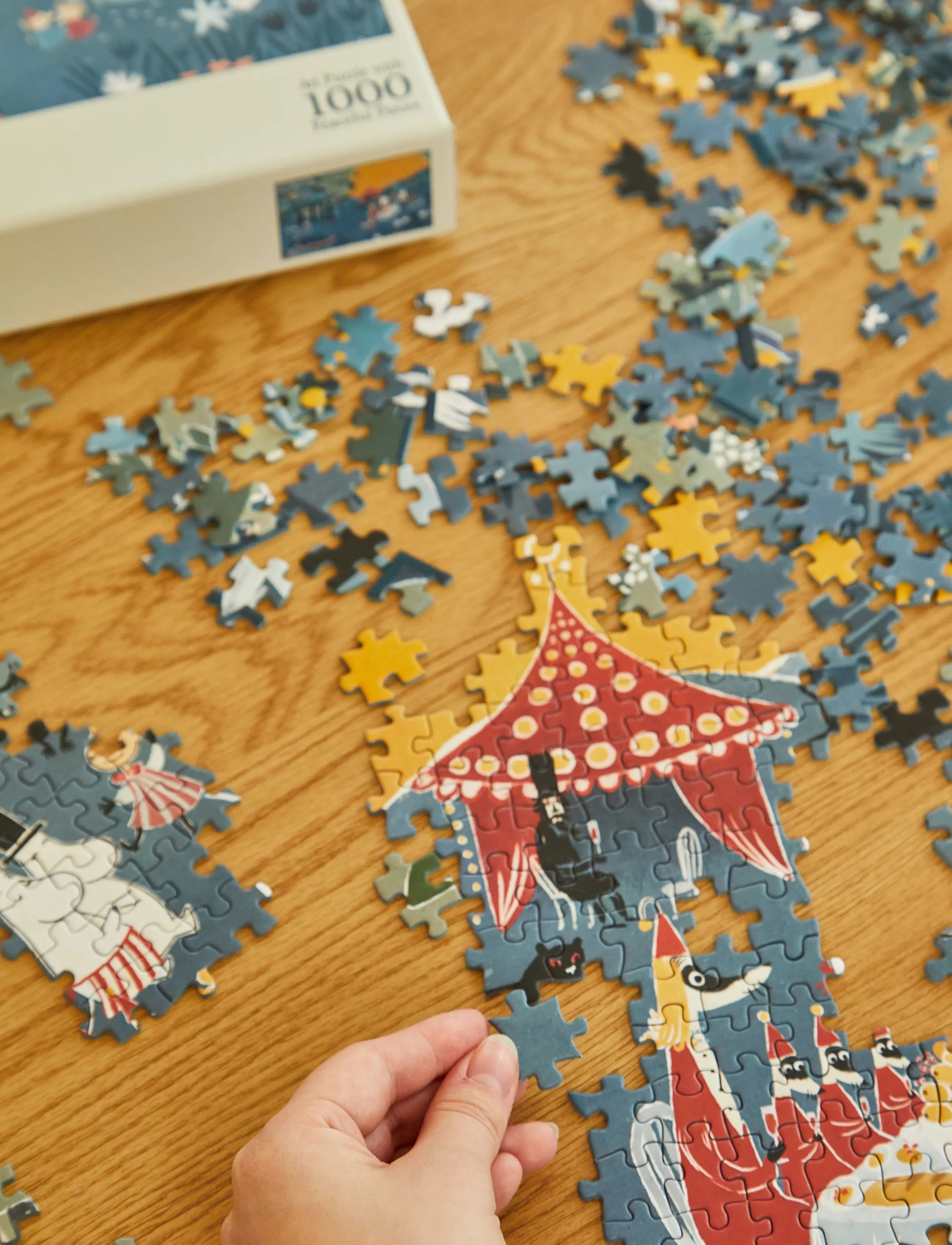 MUMIN Moomin Art Puzzle 1000 Pcs Blue, Børn, Classic Puslespil, Multi/mønstret, Str: ONE SIZE