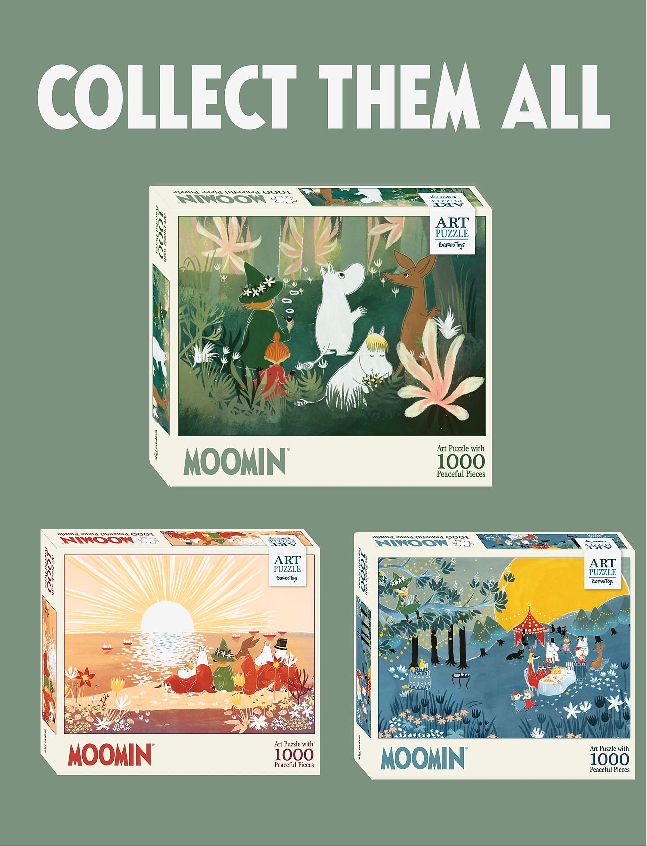 MUUMI - Moomin Art Puzzle - 1000 pcs - Green - klassiset palapelit - multiple color - 5