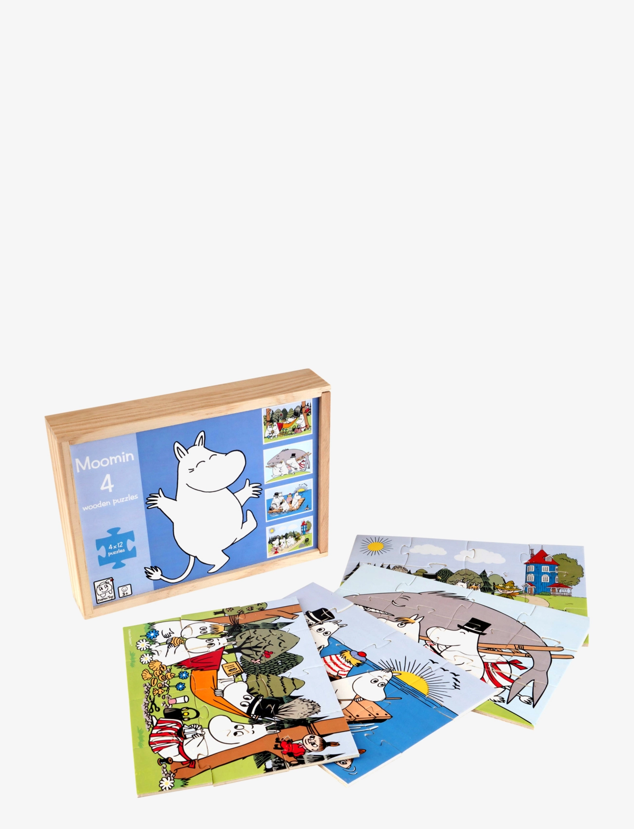 MUMIN Moomin 4 Wooden Puzzles In A Box, One Size, Puzzles, Mehrfarbig/gemustert - Kinder