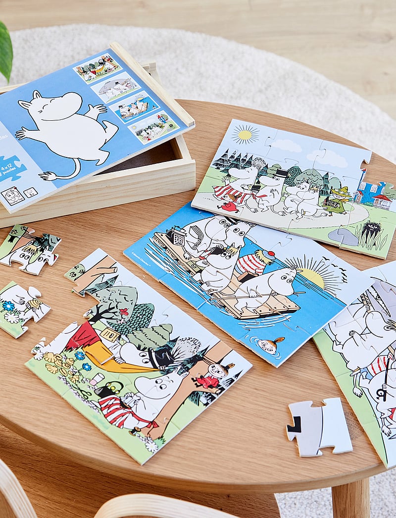 MUMIN - Moomin 4 wooden puzzles in a box - puslespill i tre - multiple color - 0