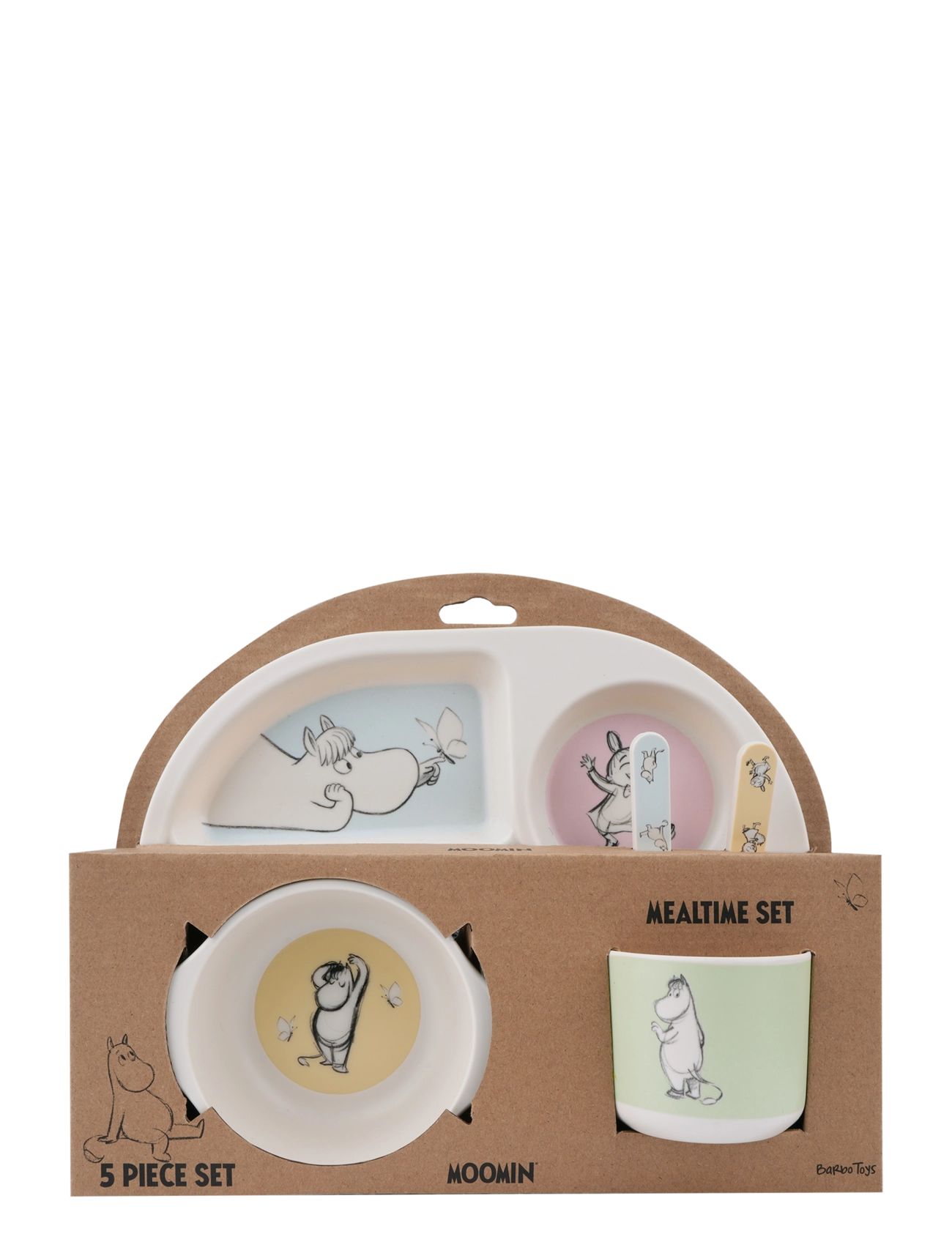 MUMIN Moomin Mealtime Set W. 4 Rooms Plate 5Pcs Color, Dinner Sæt, Creme, Str: ONE SIZE