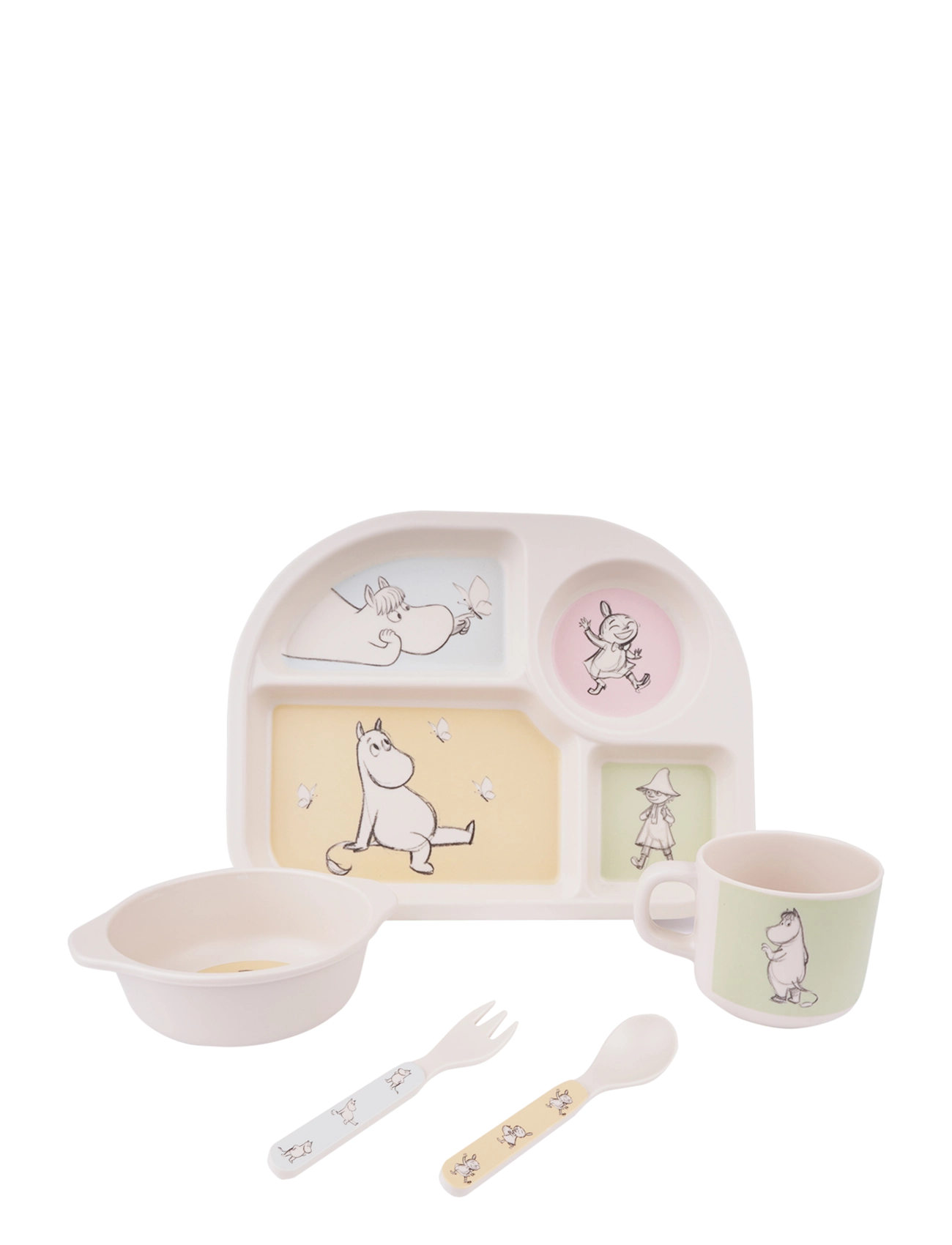 MUMIN - Moomin - Mealtime Set w. 4 Rooms Plate - 5pcs - Color - tillbehör till leksakskök - multiple color - 2