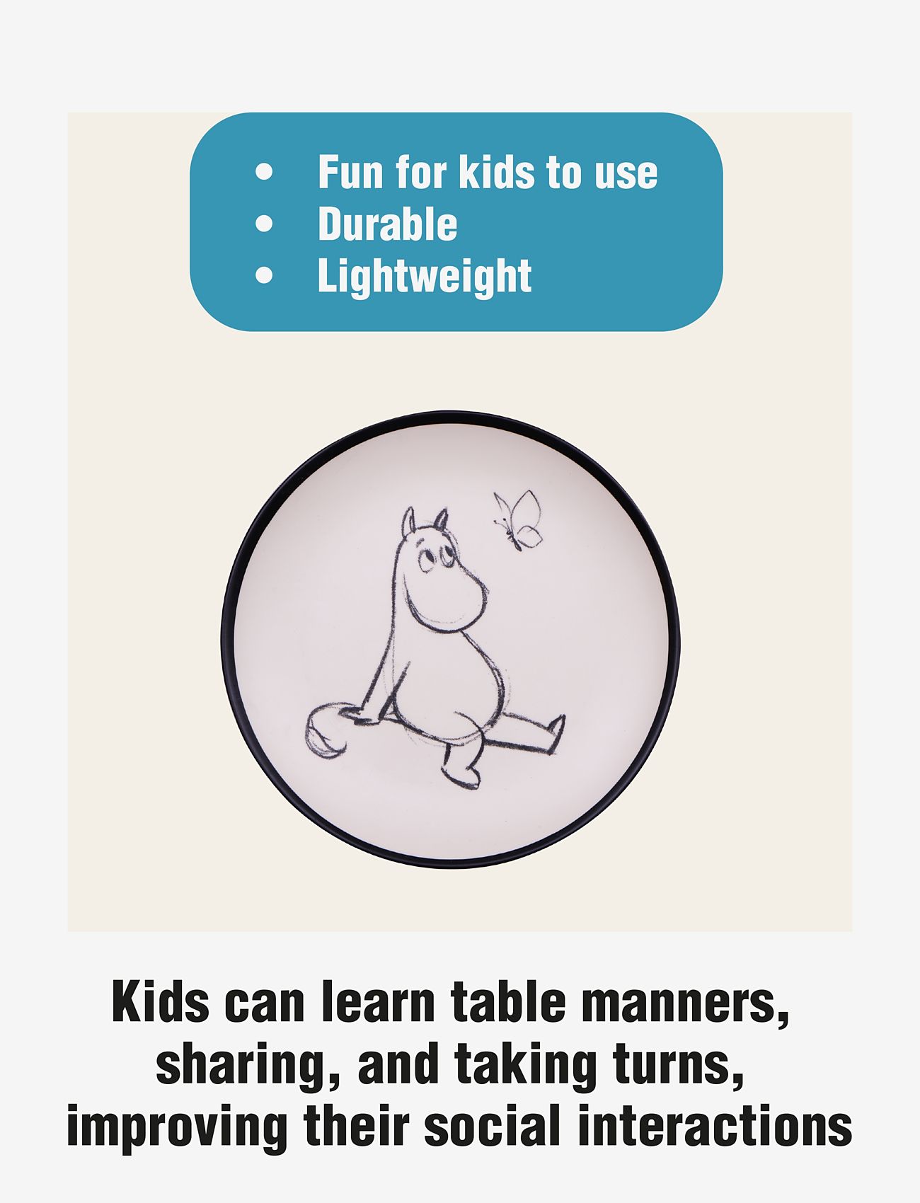 Barbo Toys - Moomin Tableware Plate - laveste priser - 1016 - 1