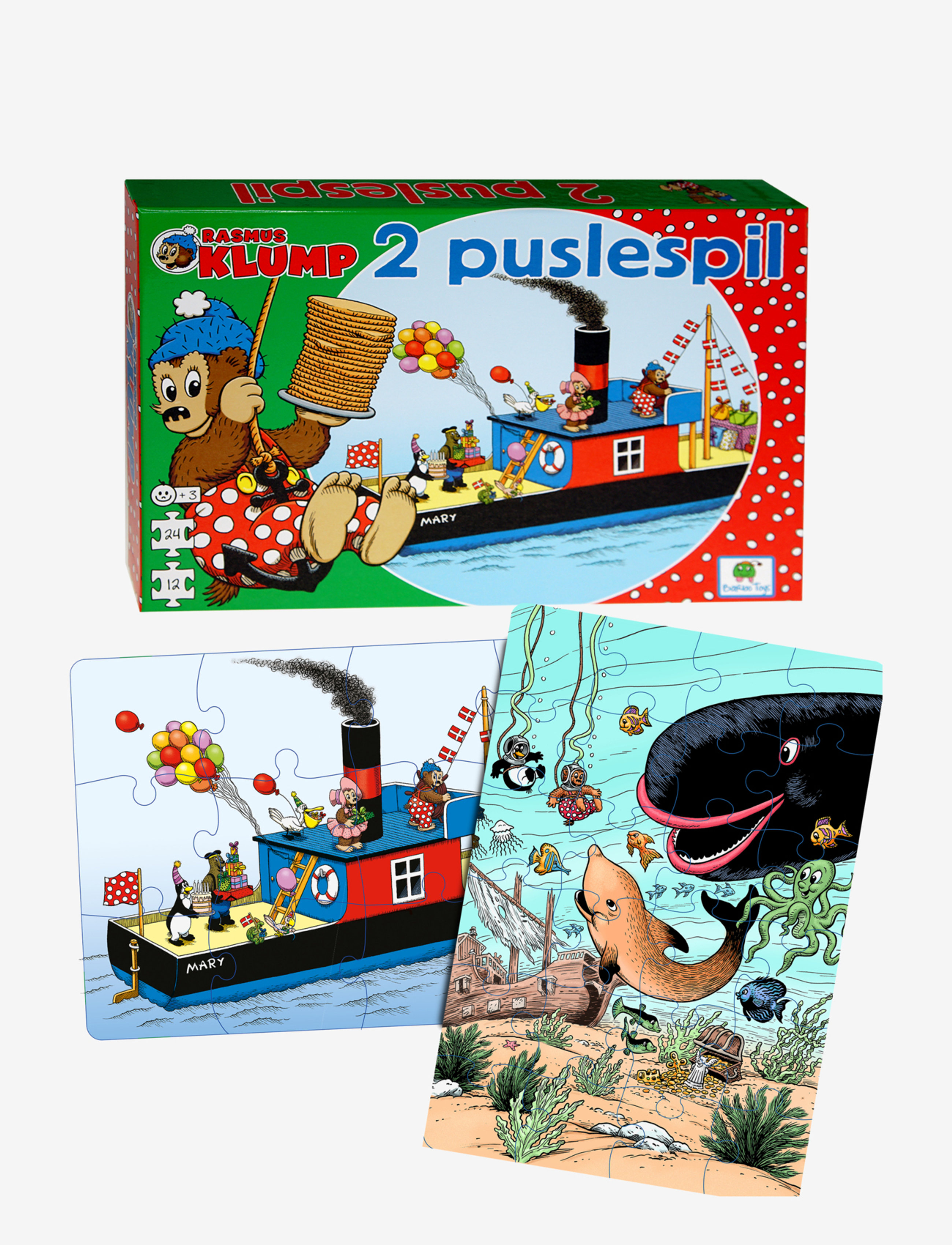 Rasmus Klump - 2 Puzzles Mary, One Size, And Games, Mehrfarbig/gemustert Puzzles, Kinder