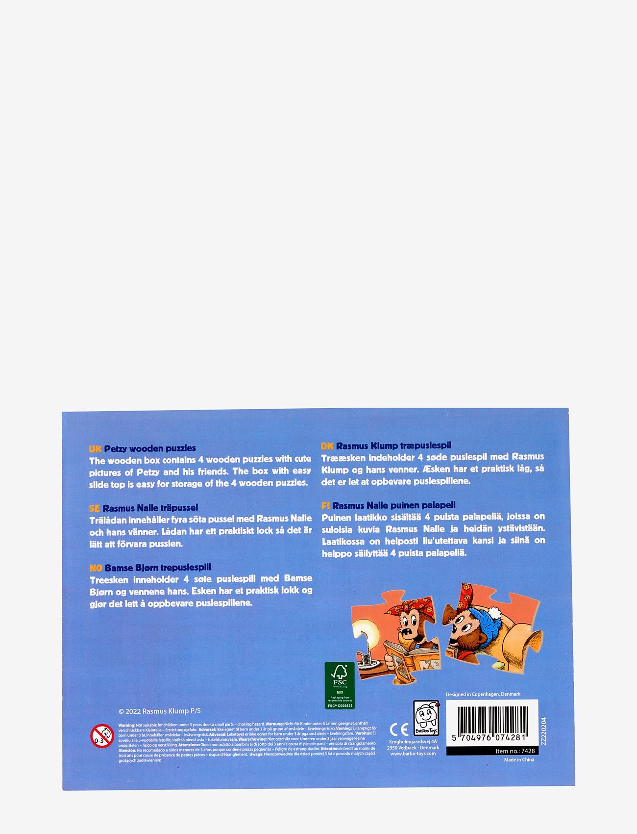 Rasmus Klump - Rasmus Klump - 4 wooden puzzles - multi - 3