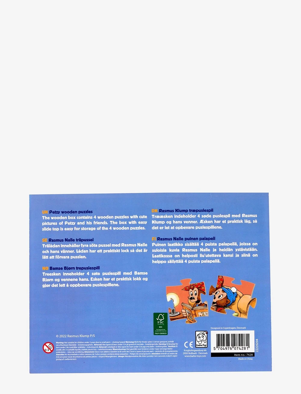 Rasmus Klump - Rasmus Klump - 4 wooden puzzles - træpuslespil - multi - 3