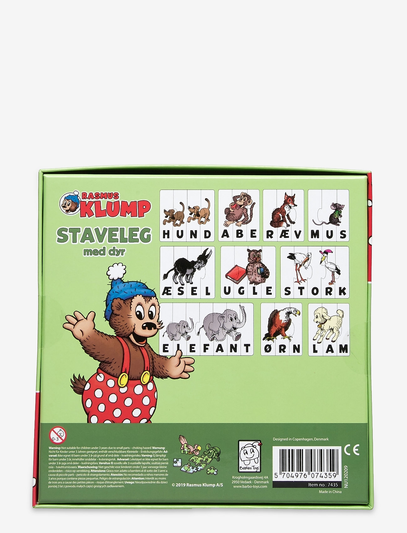 Rasmus Klump - Rasmus Kliump - Staveleg Dyr - puzzles pédagogiques - multiple color - 1