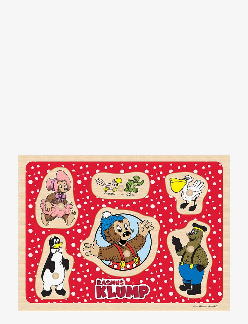 Barbo Toys - Rasmus Klump - Knoppuslespil i træ (6 brikker) - holzpuzzles - 1016 - 0