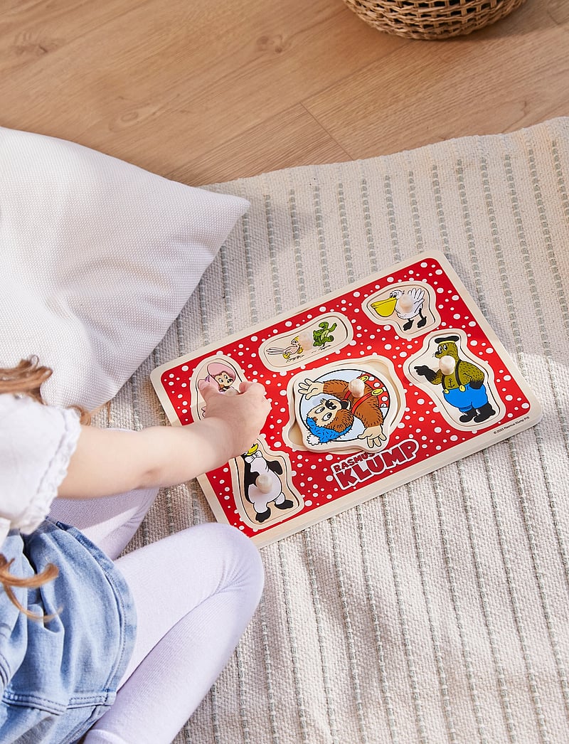 Barbo Toys - Rasmus Klump - Knoppuslespil i træ (6 brikker) - holzpuzzles - 1016 - 1